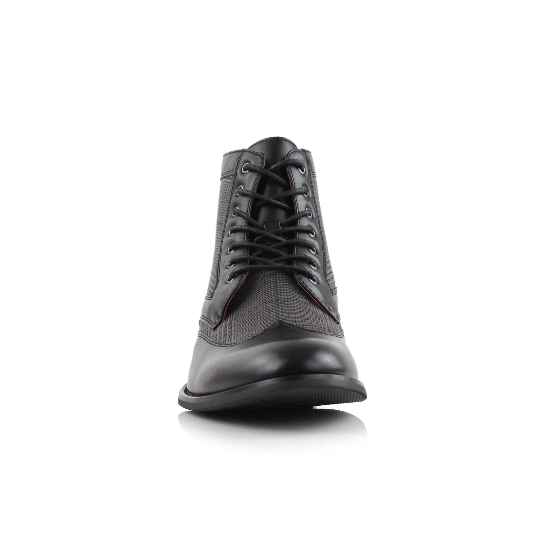 Plaid Wingtip Boots | Gideon by Ferro Aldo | Conal Footwear | Front Angle View