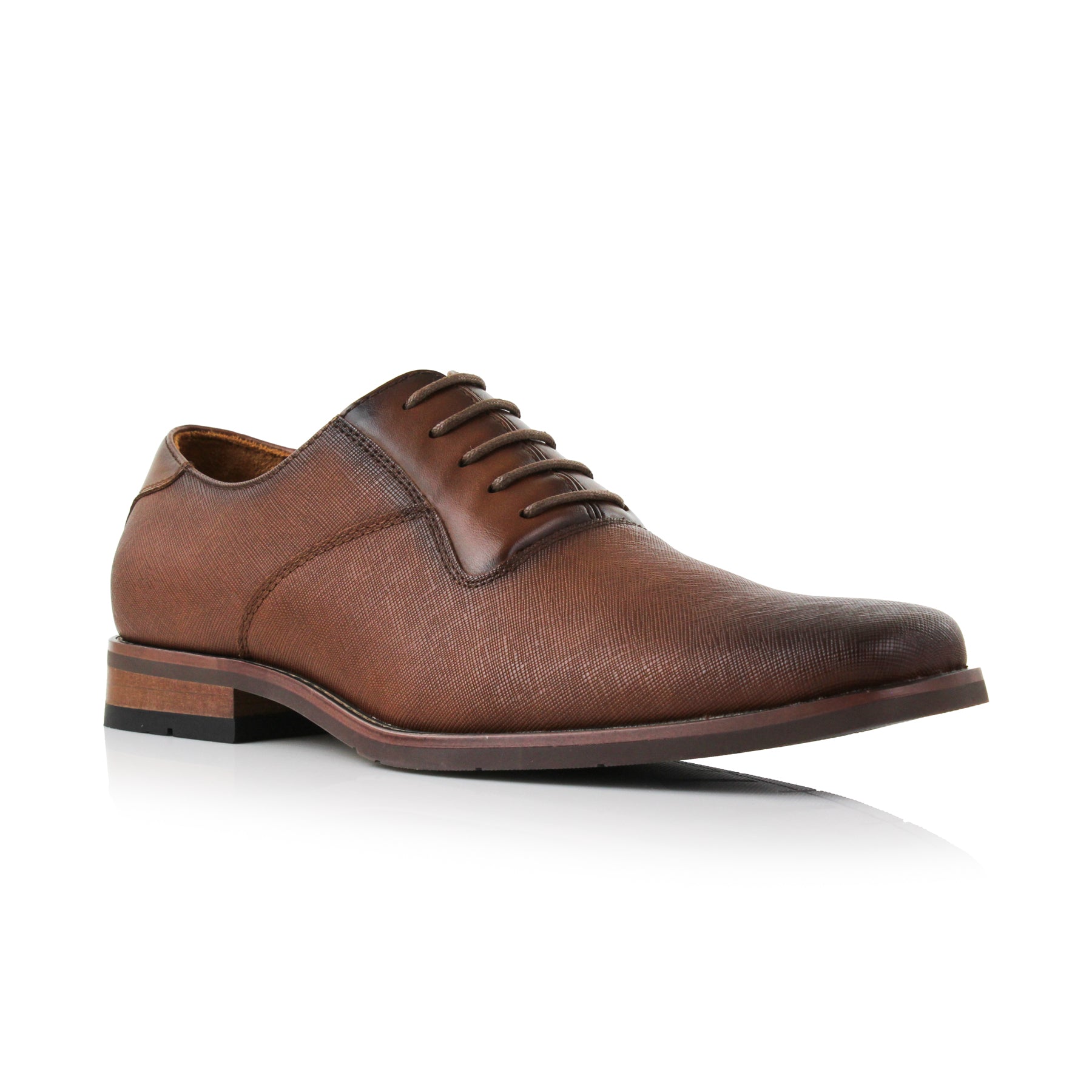 Ferro Aldo Men's Textured Square Toe Oxford | Javier in Espresso Espresso / 10.5