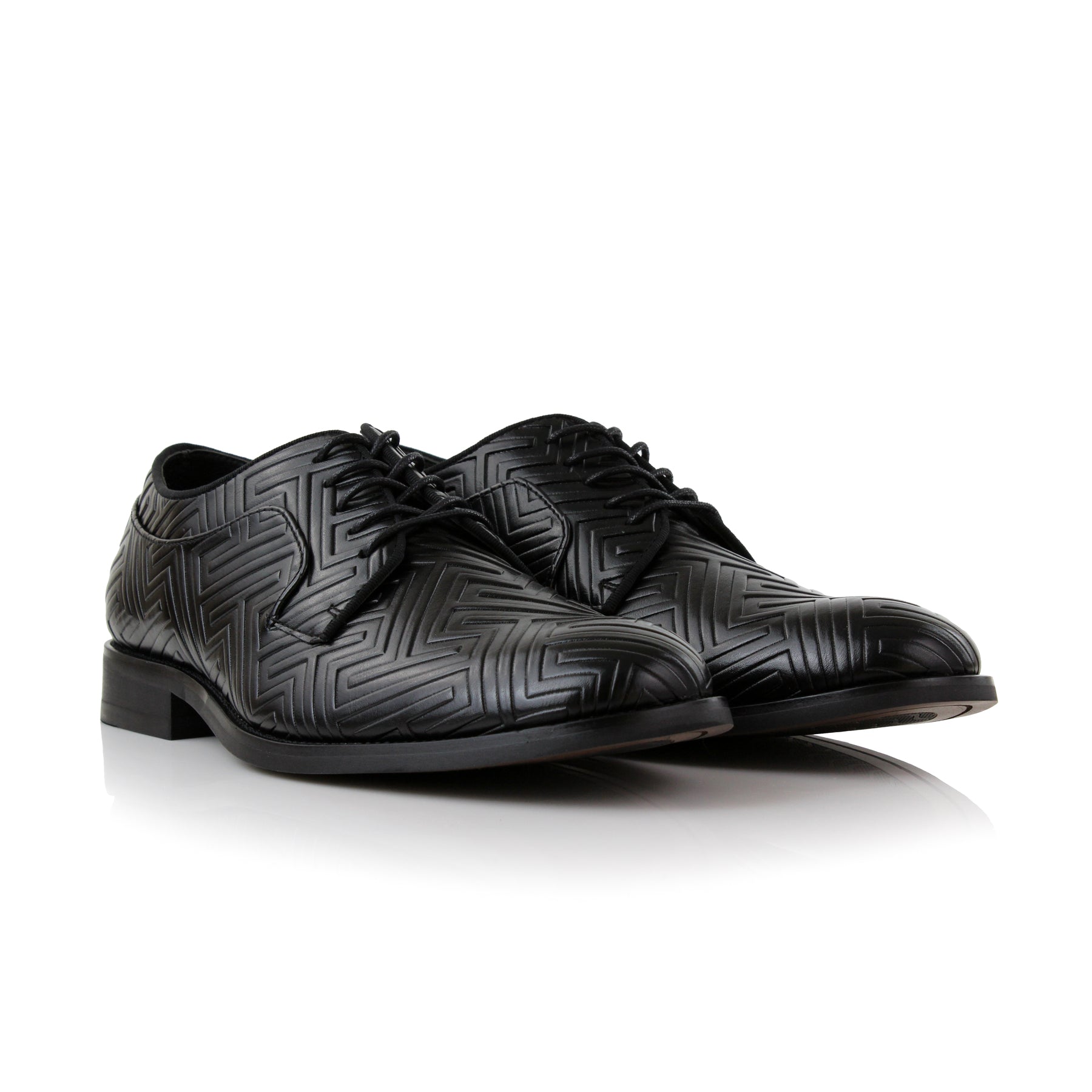 Embossed Pattern Derby Shoes | Jaxon by Ferro Aldo | Conal Footwear | Paired Angle View
