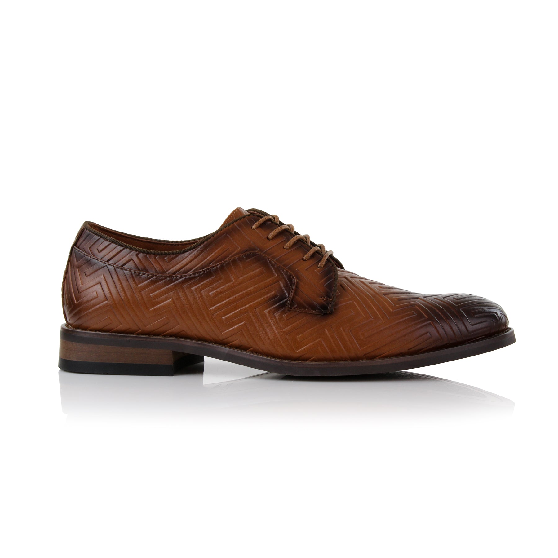 Embossed Pattern Derby Shoes | Jaxon by Ferro Aldo | Conal Footwear | Outer Side Angle View