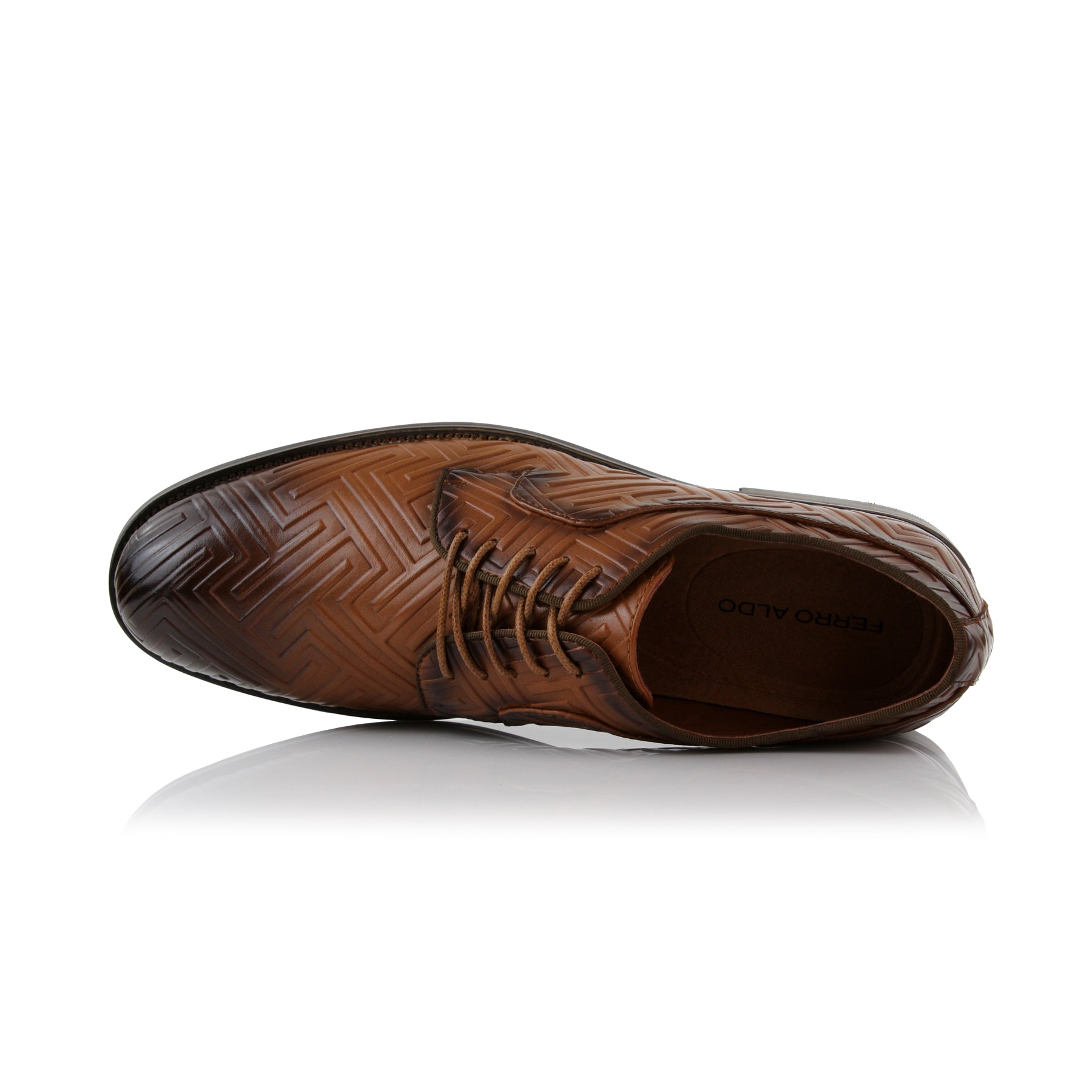 Embossed Pattern Derby Shoes | Jaxon by Ferro Aldo | Conal Footwear | Top-Down Angle View