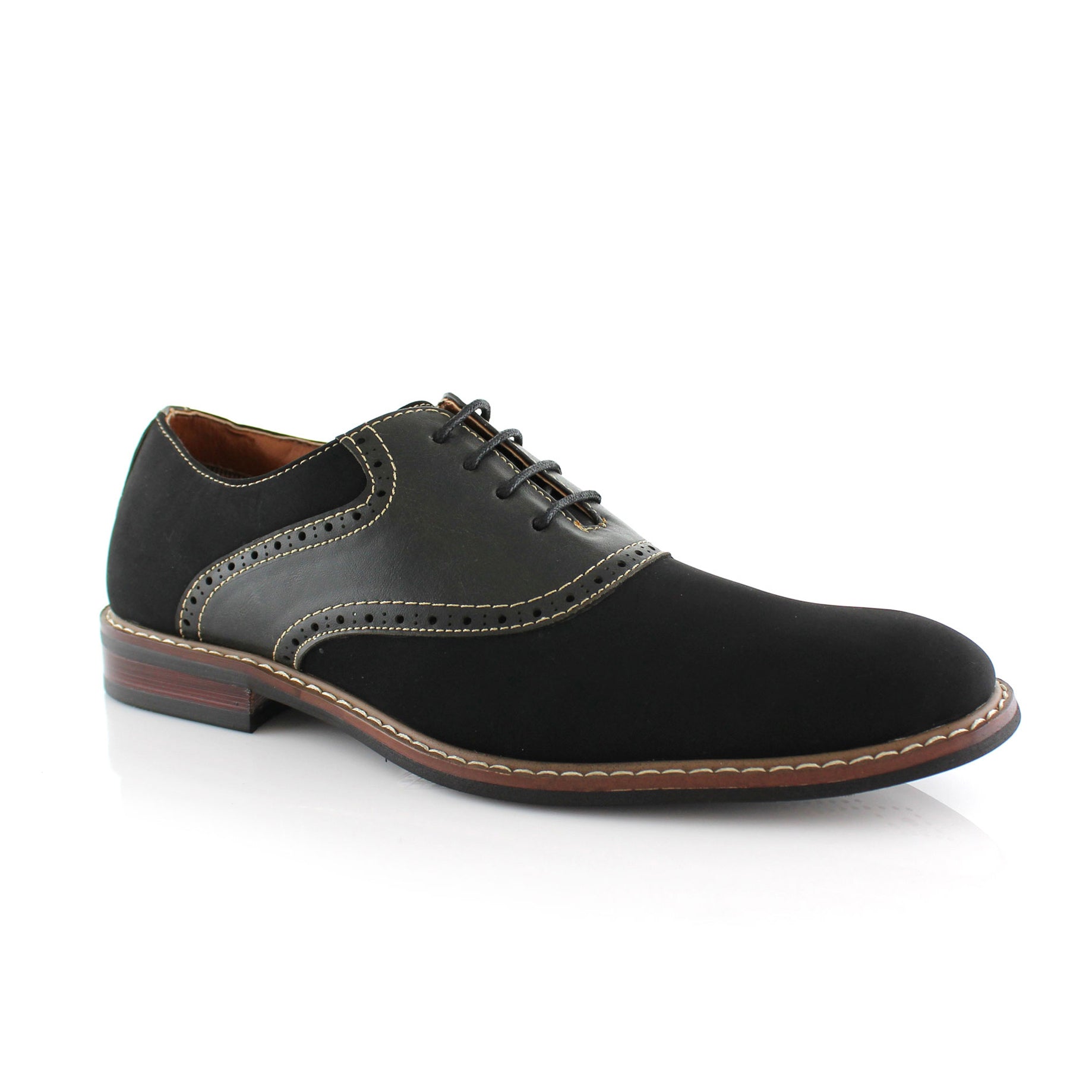 Two-Toned Perforated Oxfords | Jordan by Ferro Aldo | Conal Footwear | Main Angle View