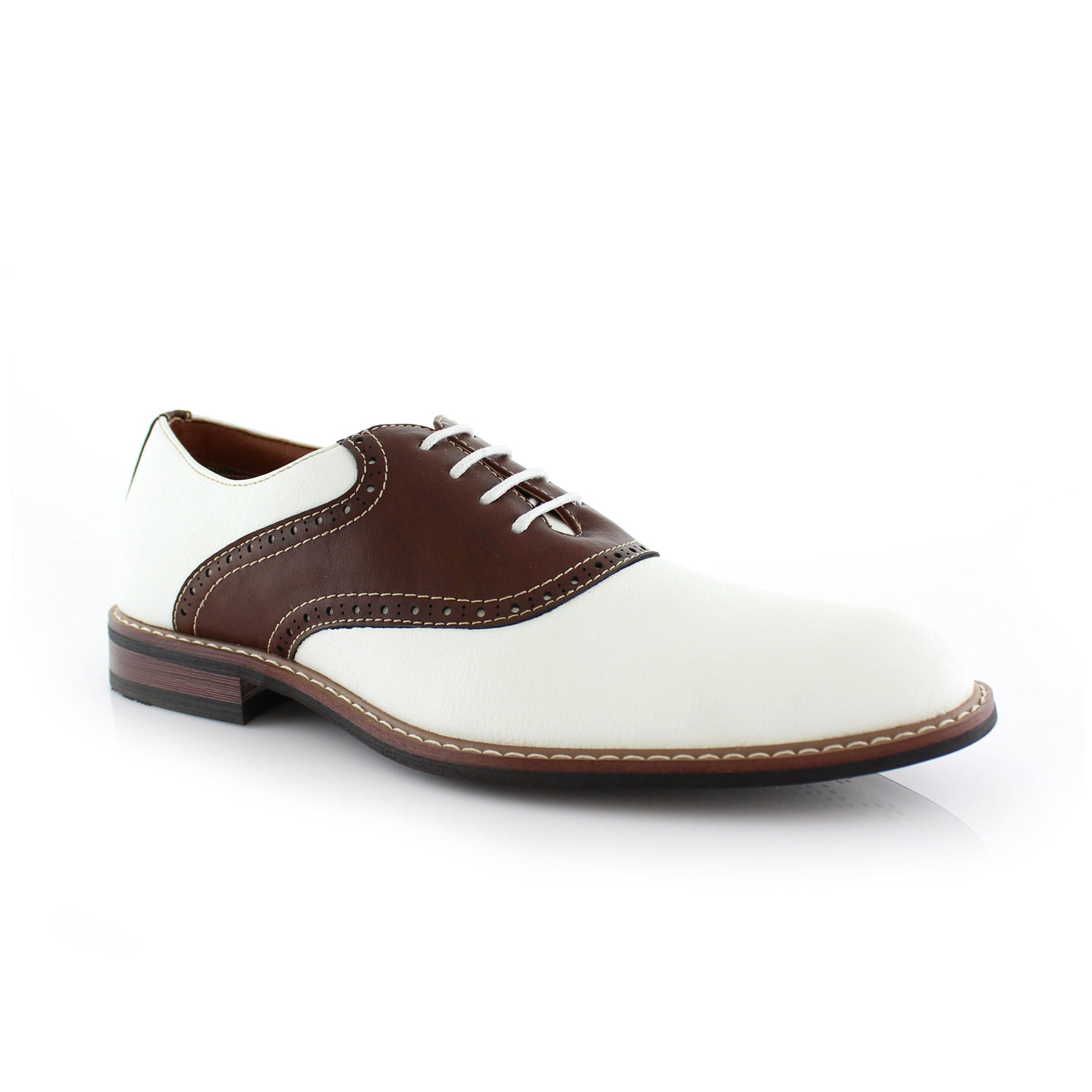 Ferro Aldo Men's Two-Tone Saddle Shoe | Jordan in Brown & White Brown / 7 Ferro Aldo Men's Two-Tone Saddle Shoe | Jordan in Brown & White Brown / 7