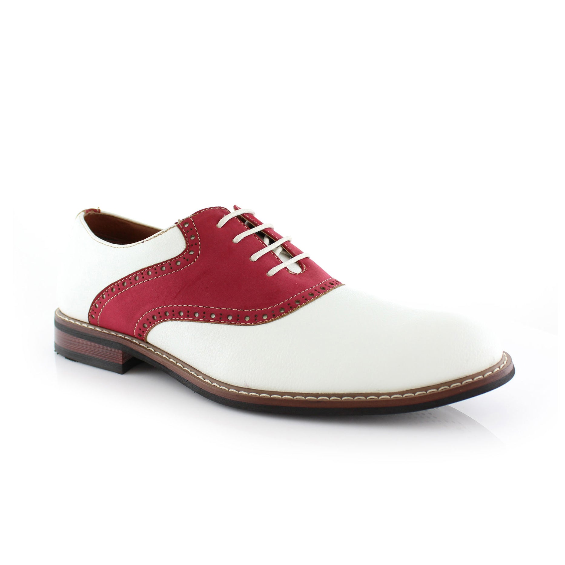 open lace back dress Ferro Aldo Jordan MFA19268A Mens Lace Up Two-Tone Uniform Casual Dress Shoes