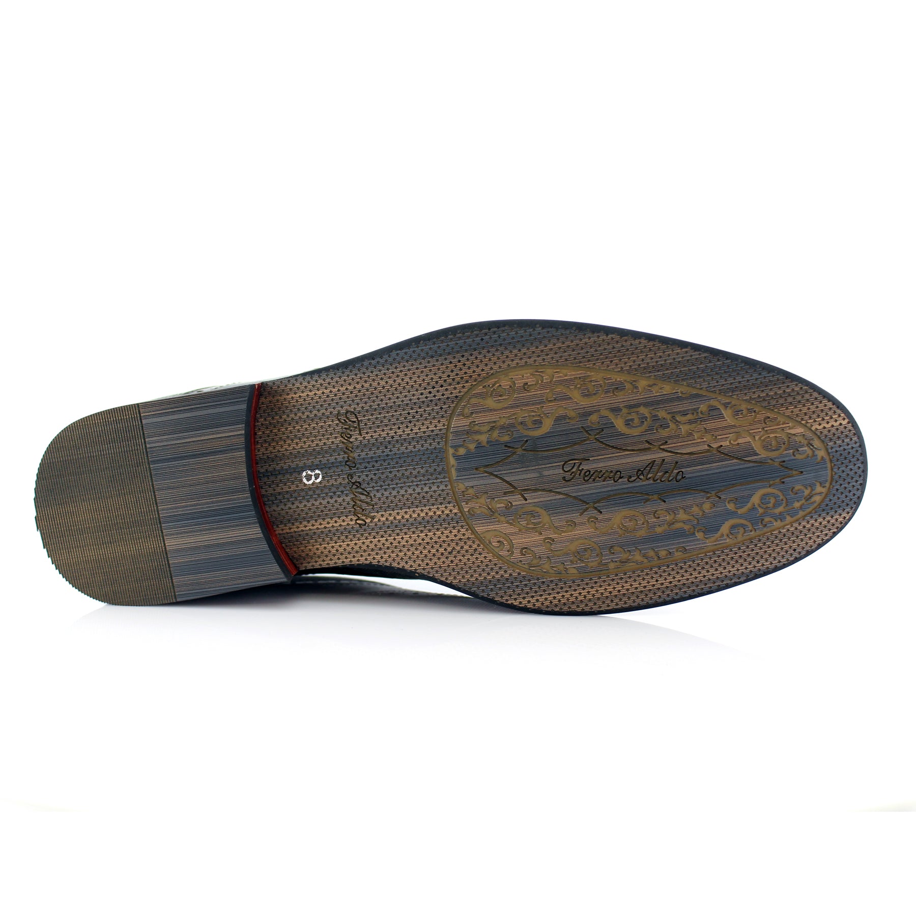 Duo-Textured Velvet Oxfords | Baxter by Ferro Aldo | Conal Footwear | Bottom Sole Angle View