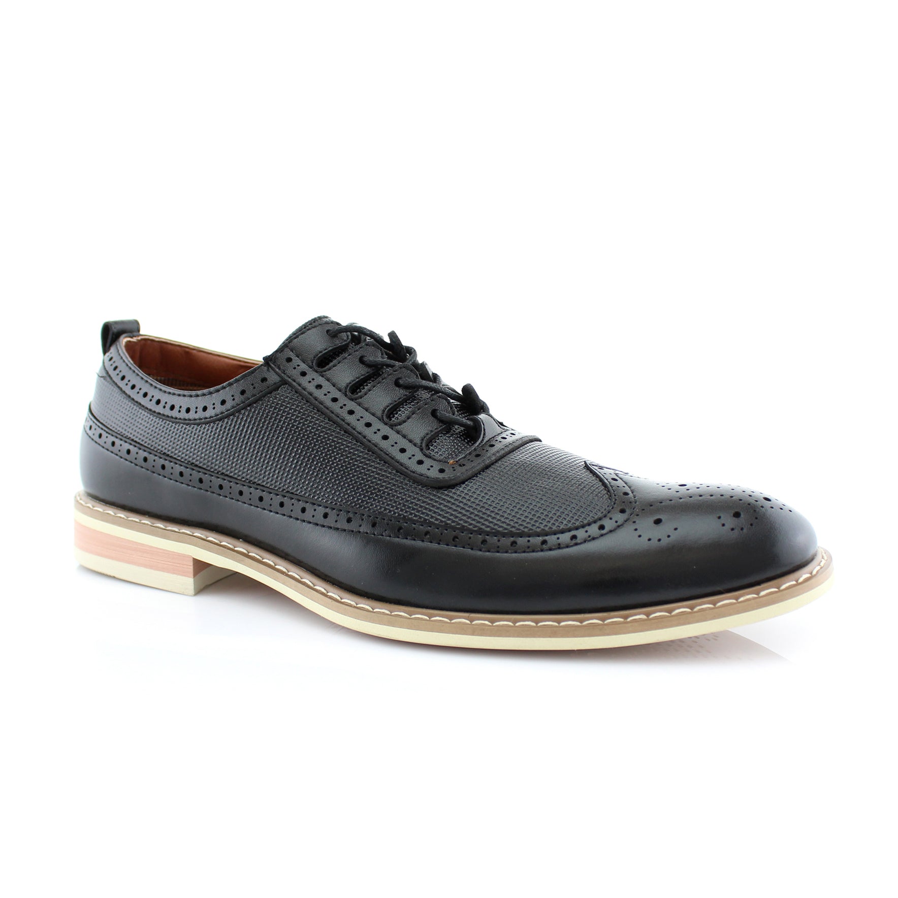 Ferro Aldo Men's Casual Wingtip Brogue Oxford