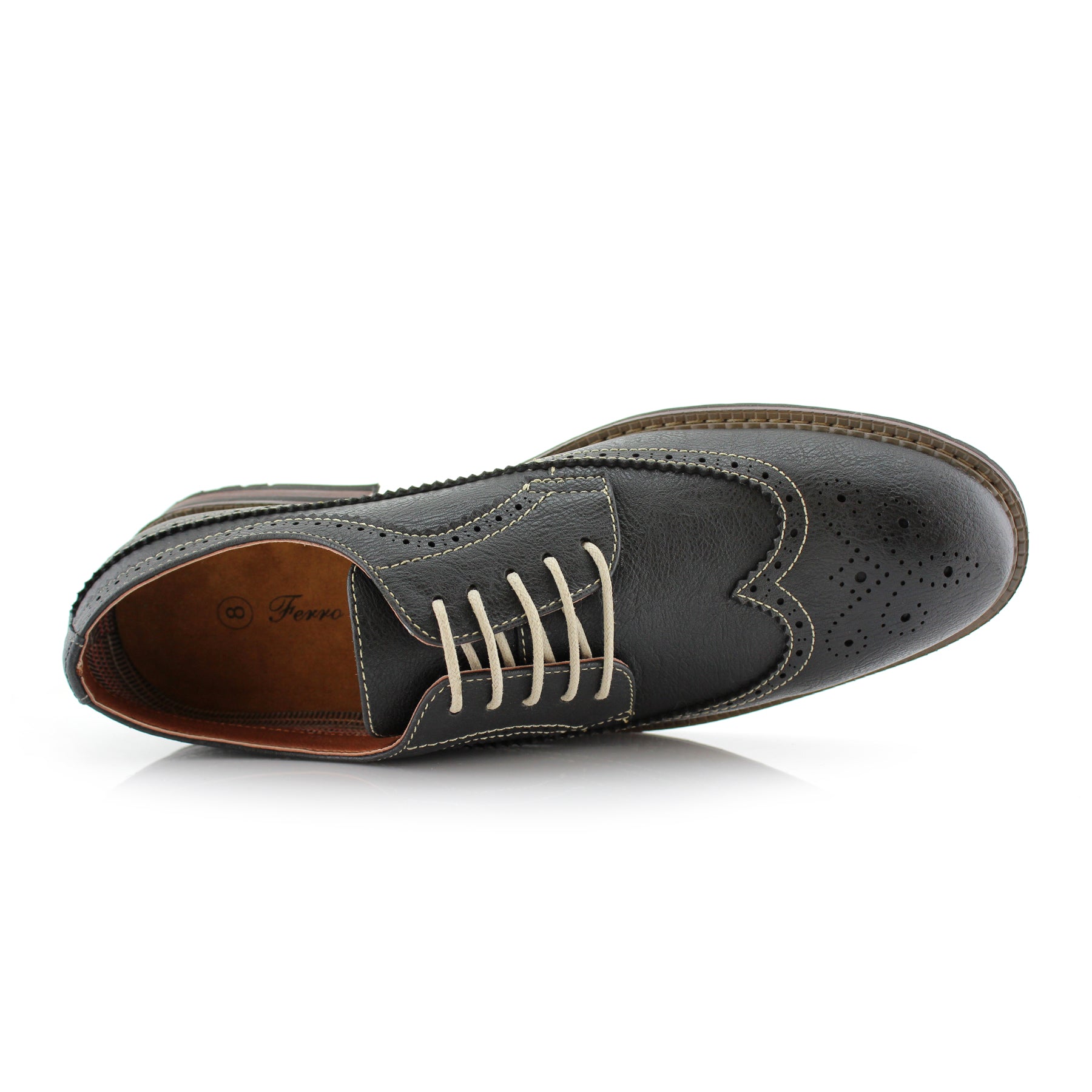 Longwing Brogue Derby Shoes | Phillip by Ferro Aldo | Conal Footwear | Top-Down Angle View