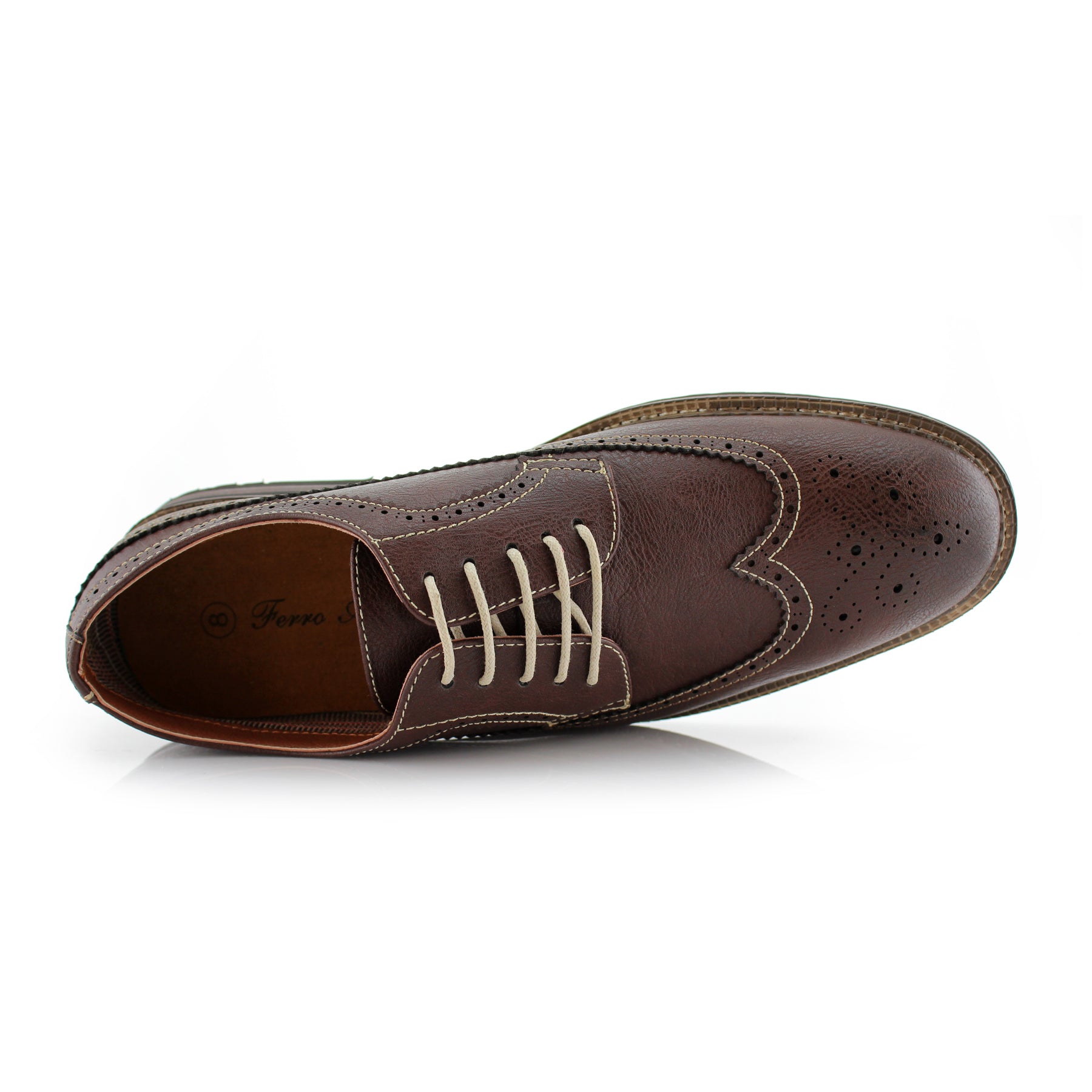 Longwing Brogue Derby Shoes | Phillip by Ferro Aldo | Conal Footwear | Top-Down Angle View