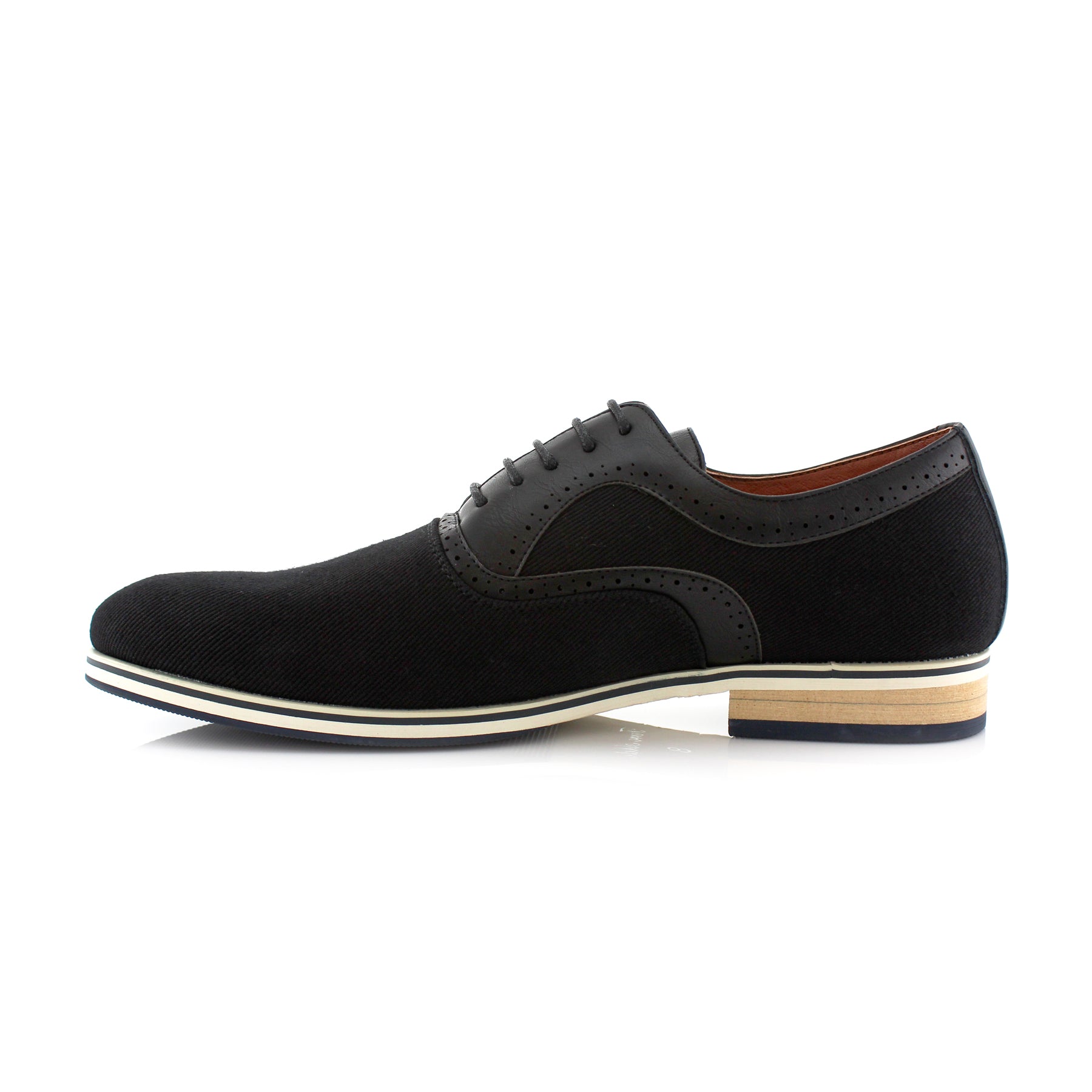 Duo-Textured Casual Oxfords | Edmonds by Ferro Aldo | Conal Footwear | Inner Side Angle View
