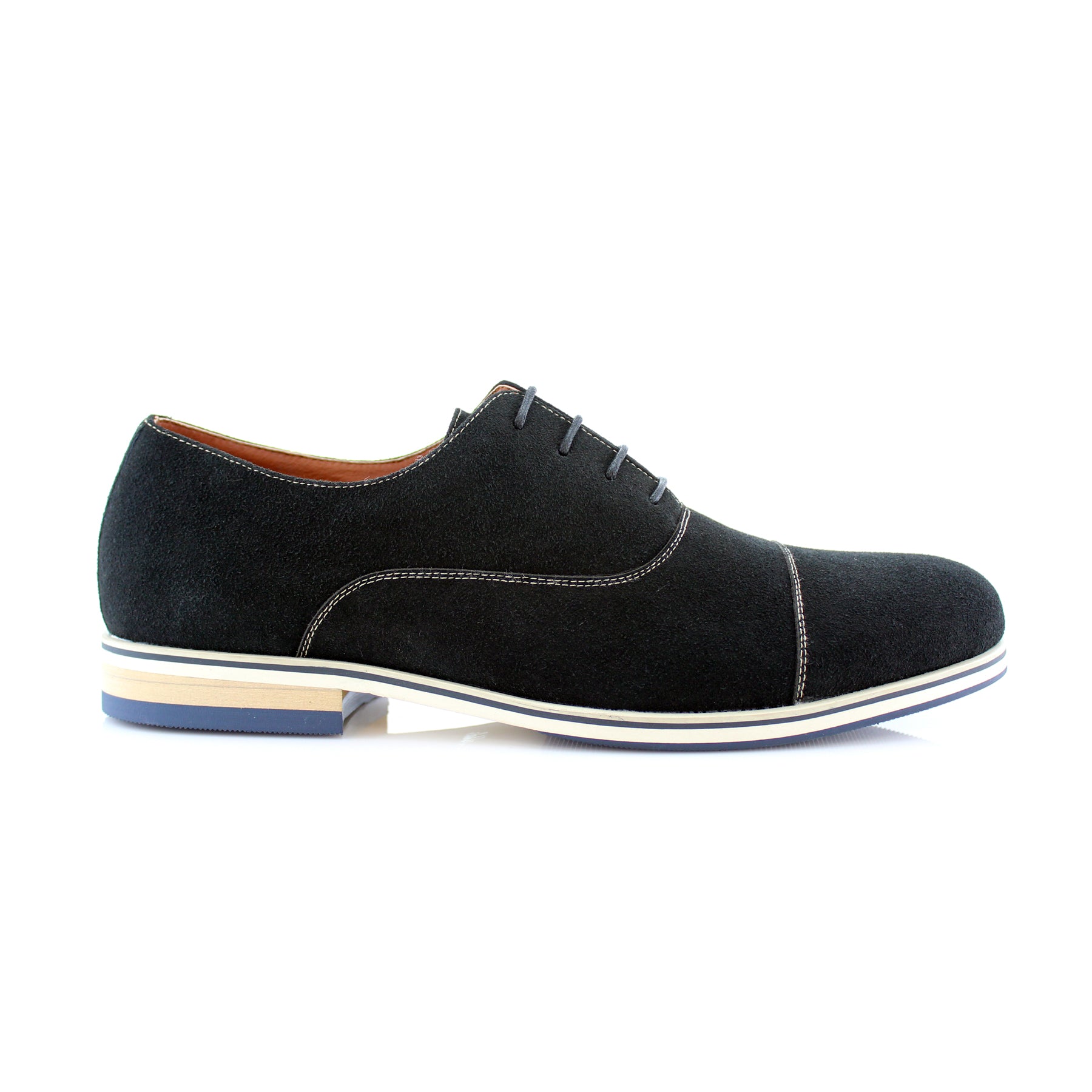 Cap-Toe Suede Oxfords | Bernie by Ferro Aldo | Conal Footwear | Outer Side Angle View