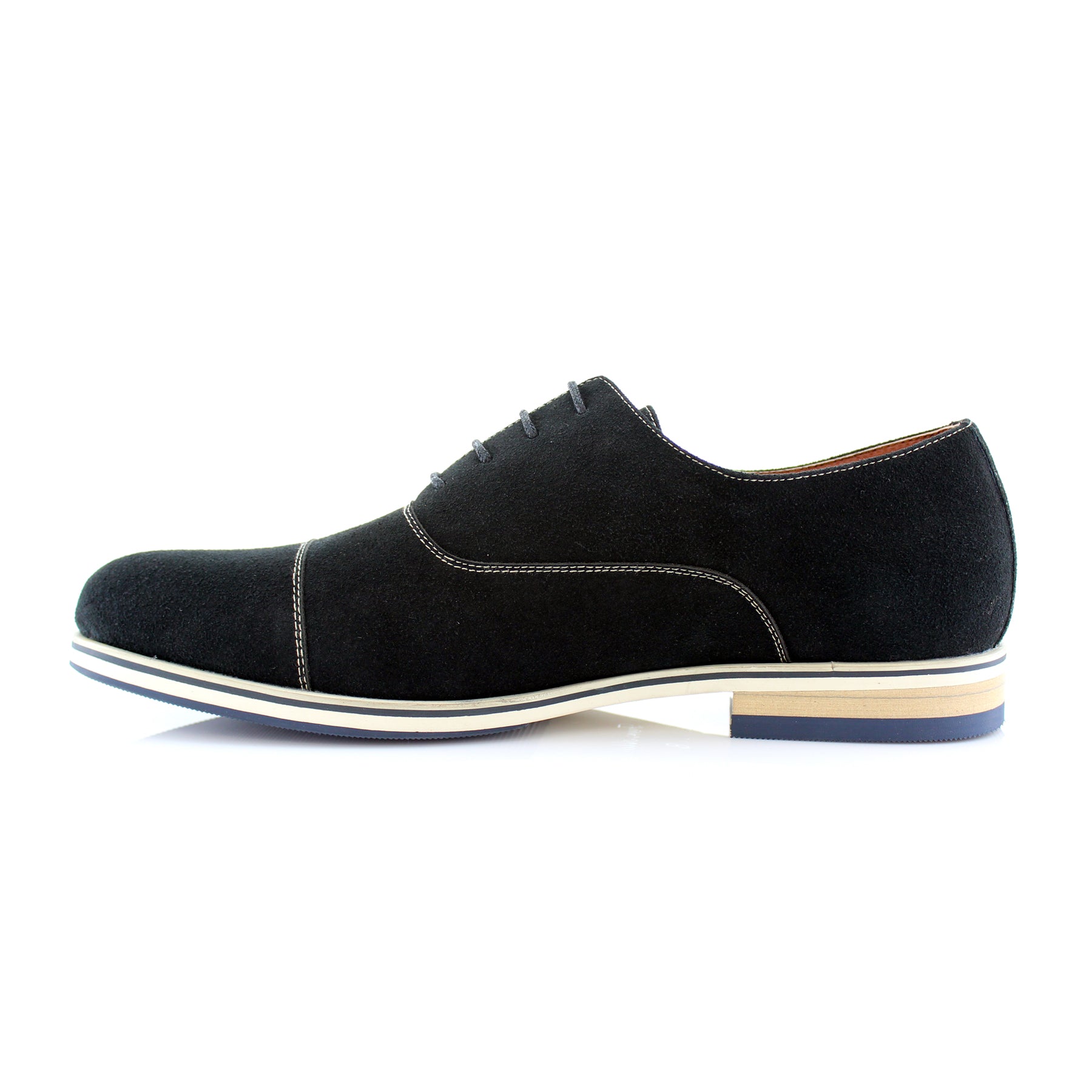 Cap-Toe Suede Oxfords | Bernie by Ferro Aldo | Conal Footwear | Inner Side Angle View