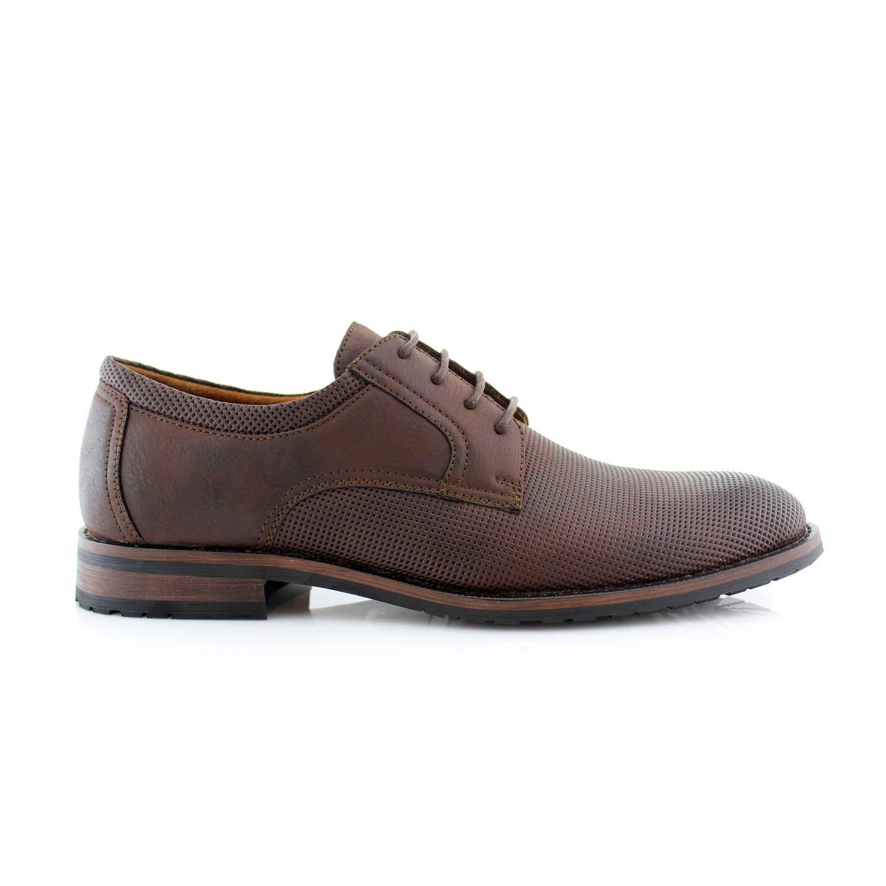 Duo-Textured Embossed Derby Shoes | Martin by Ferro Aldo | Conal Footwear | Outer Side Angle View