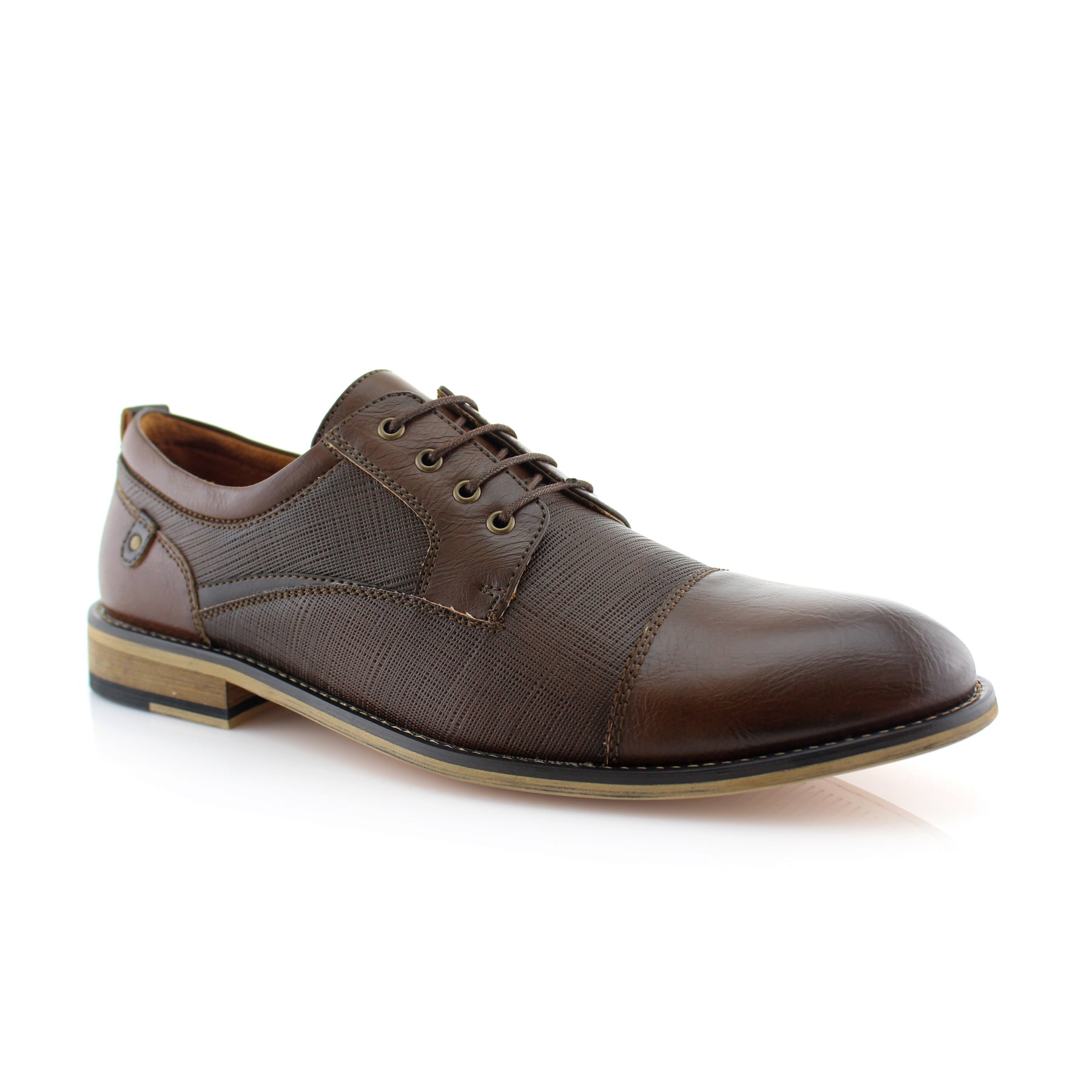 Embossed Cap-Toe Derby Shoes | Damian by Ferro Aldo | Conal Footwear | Main Angle View