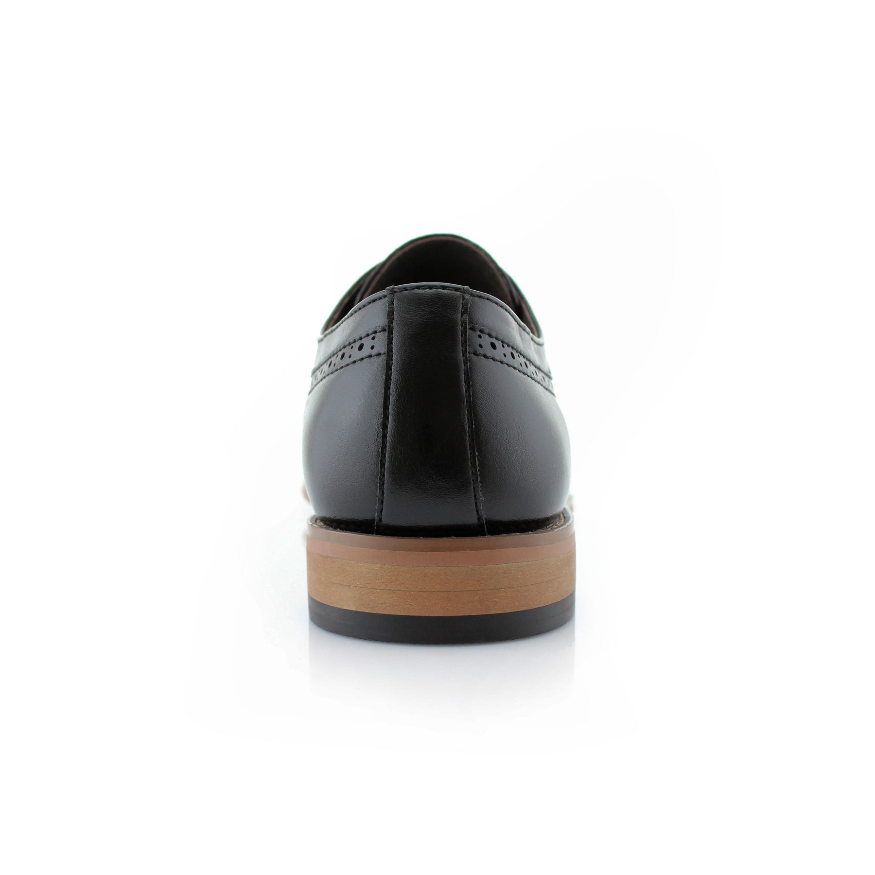 Brogue Burnished Derby Shoes | Jared by Ferro Aldo | Conal Footwear | Back Angle View