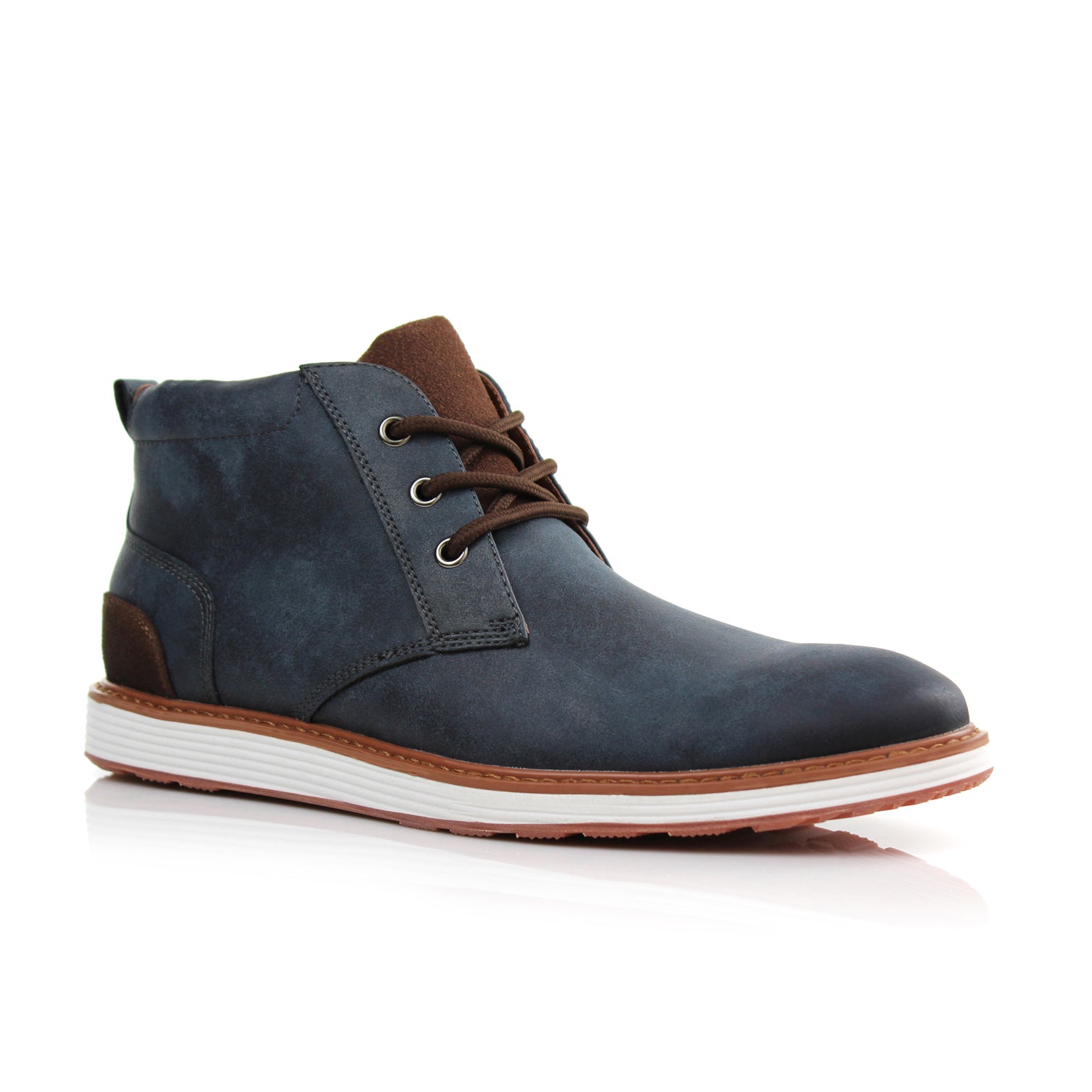 Matted Blue Memory Foam Mid-Top Sneaker Boots | Houstan | Sleek Mid Shoes 7 / Royal Blue