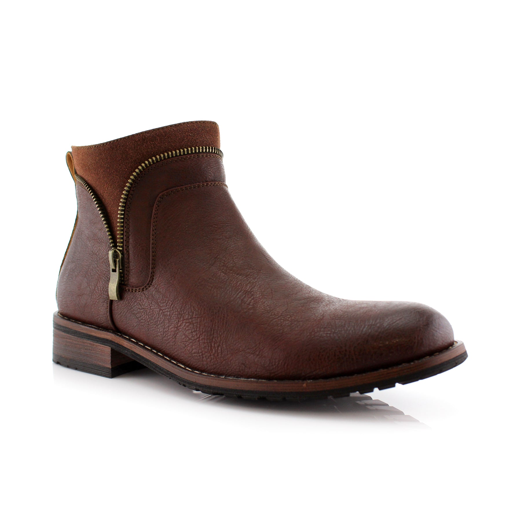Duo-Textured Zipper Closure Boots | Willie by Ferro Aldo | Conal Footwear | Main Angle View