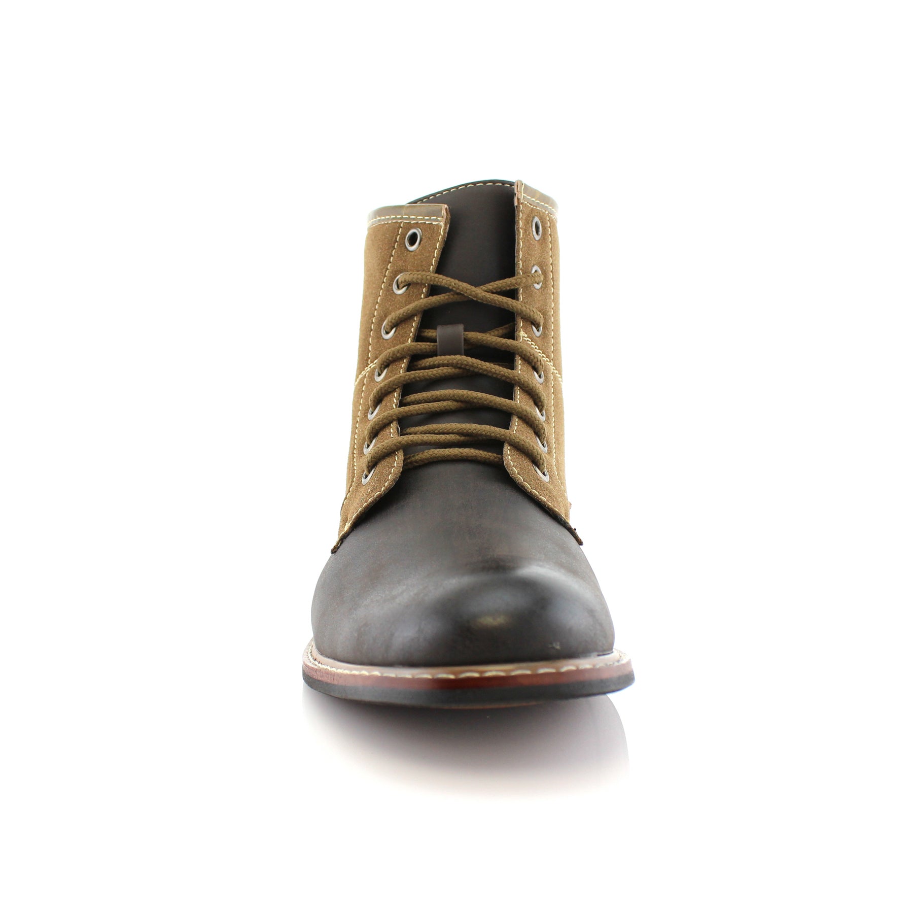 Duo-Textured Two-Toned Boots | Lenny by Ferro Aldo | Conal Footwear | Front Angle View