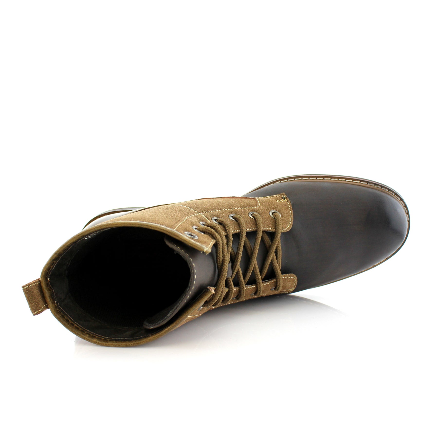 Duo-Textured Two-Toned Boots | Lenny by Ferro Aldo | Conal Footwear | Top-Down Angle View