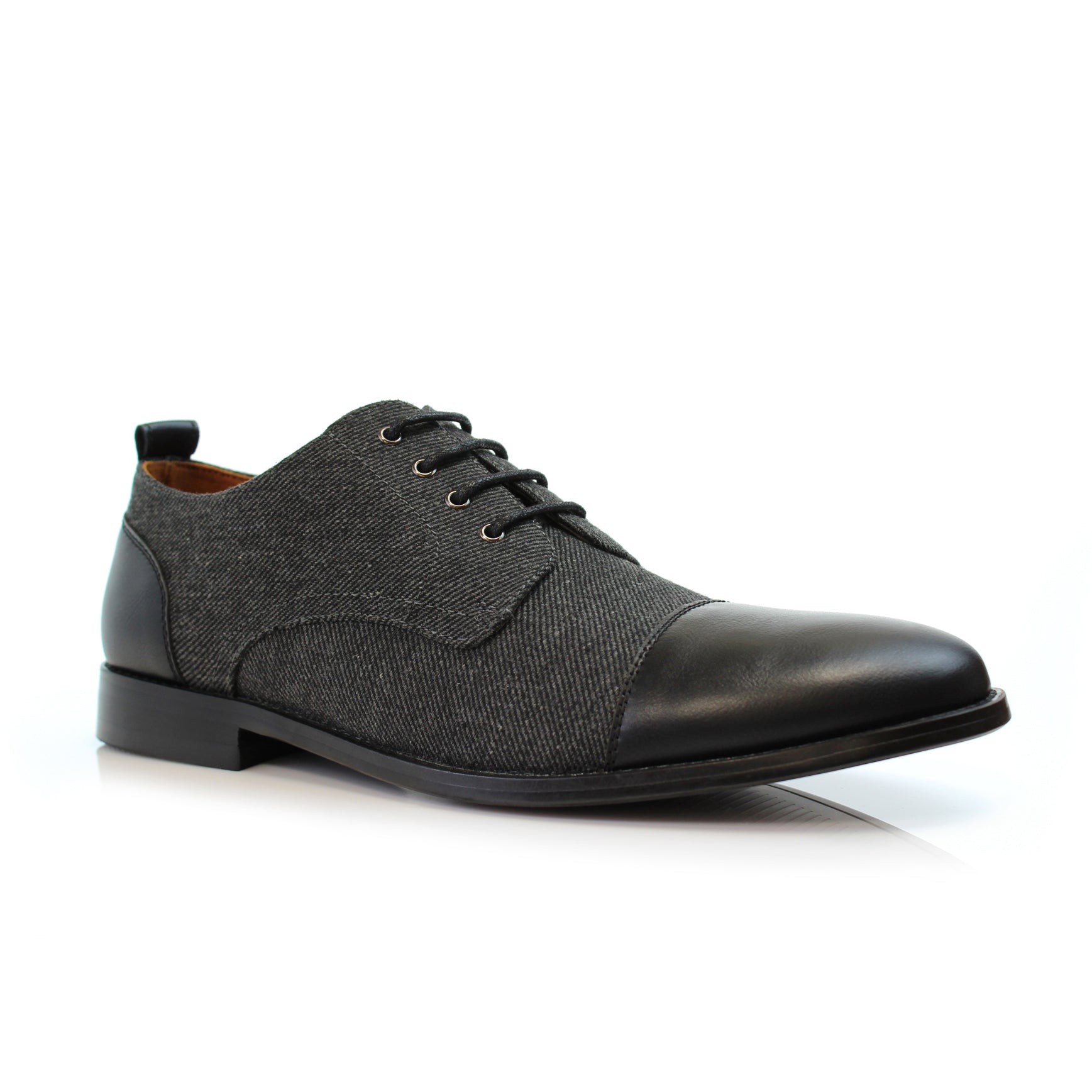 Duo-textured Woolen Derby Dress Shoes | Clifford by Polar Fox | Conal Footwear | Main Angle View