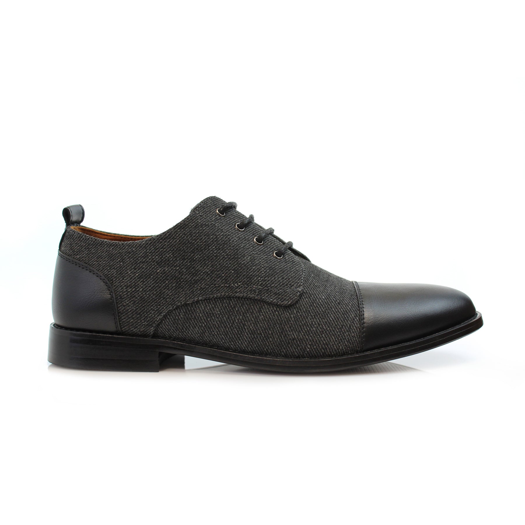 Duo-textured Woolen Derby Dress Shoes | Clifford by Polar Fox | Conal Footwear | Outer Side Angle View