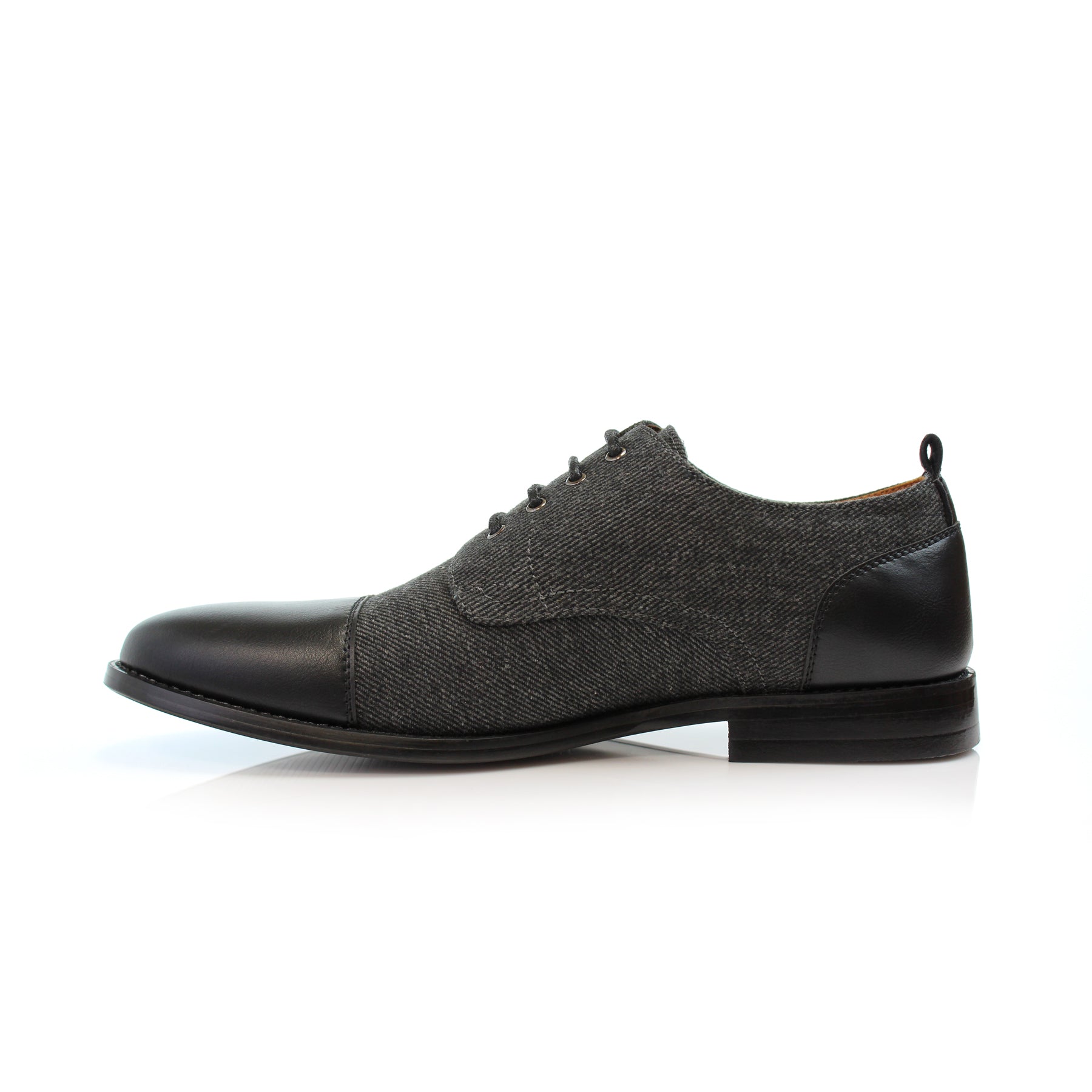 Duo-textured Woolen Derby Dress Shoes | Clifford by Polar Fox | Conal Footwear | Inner Side Angle View