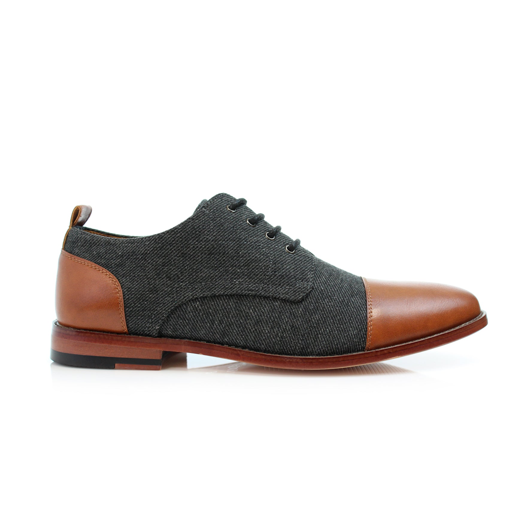 Duo-textured Woolen Derby Dress Shoes | Clifford by Polar Fox | Conal Footwear | Outer Side Angle View