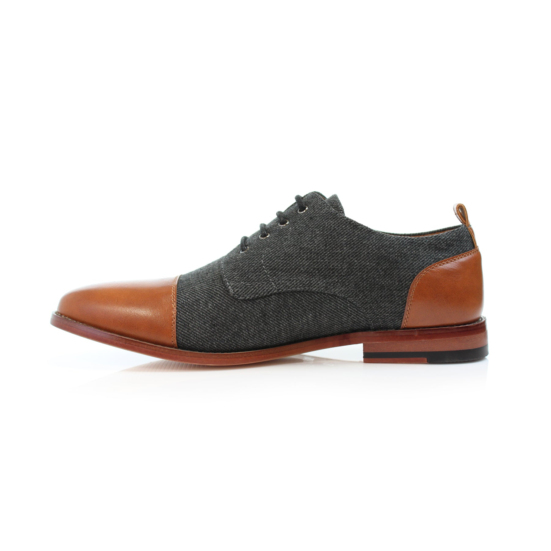 Duo-textured Woolen Derby Dress Shoes | Clifford by Polar Fox | Conal Footwear | Inner Side Angle View