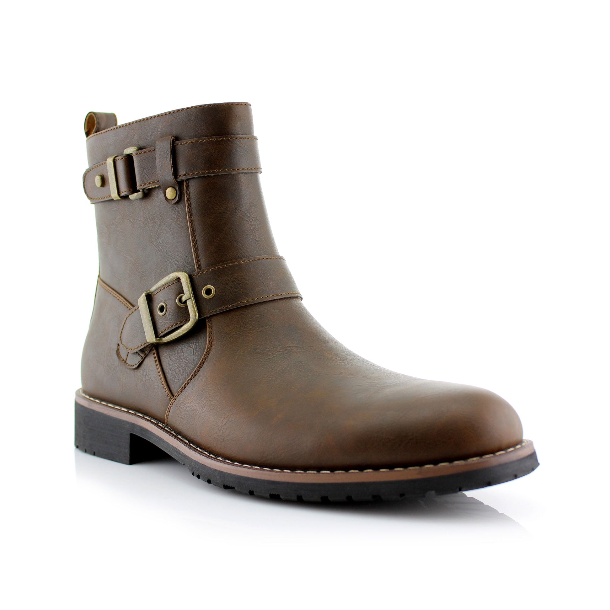 Motorcycle & Combat Boots with Buckles | Wyatt by Polar Fox | Conal Footwear | Main Angle View