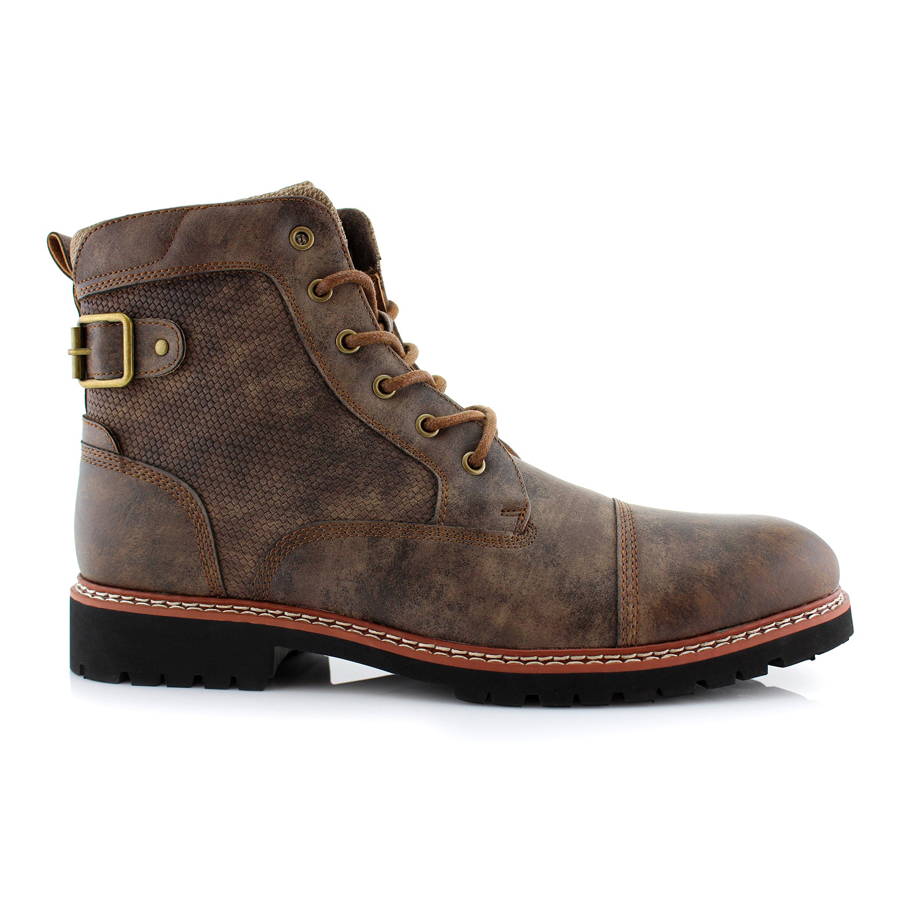 Textured Upper Combat Boots | Mcconnell by Polar Fox | Conal Footwear | Outer Side Main Angle View