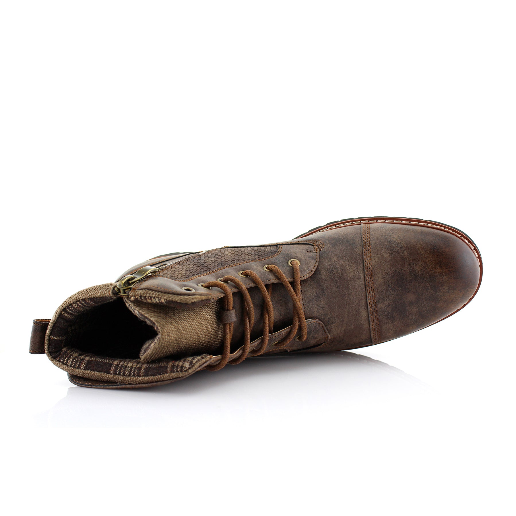 Textured Upper Combat Boots | Mcconnell by Polar Fox | Conal Footwear | Top-Down Angle View