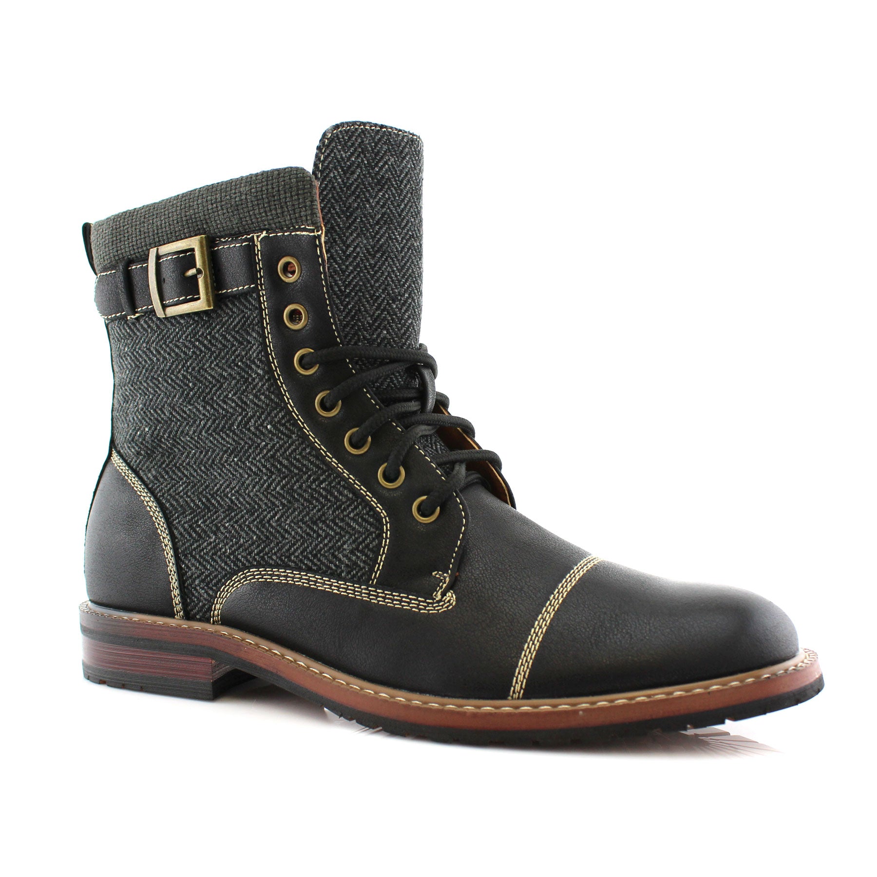 Rugged Duo-Textured Boots | Elijah by Polar Fox | Conal Footwear | Main Angle View