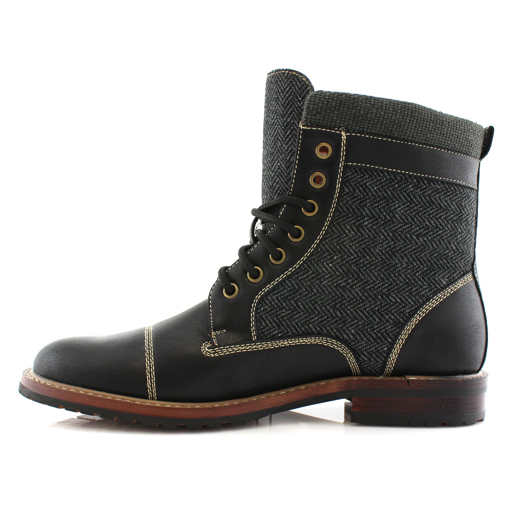 Rugged Duo-Textured Boots | Elijah by Polar Fox | Conal Footwear | Inner Side Angle View
