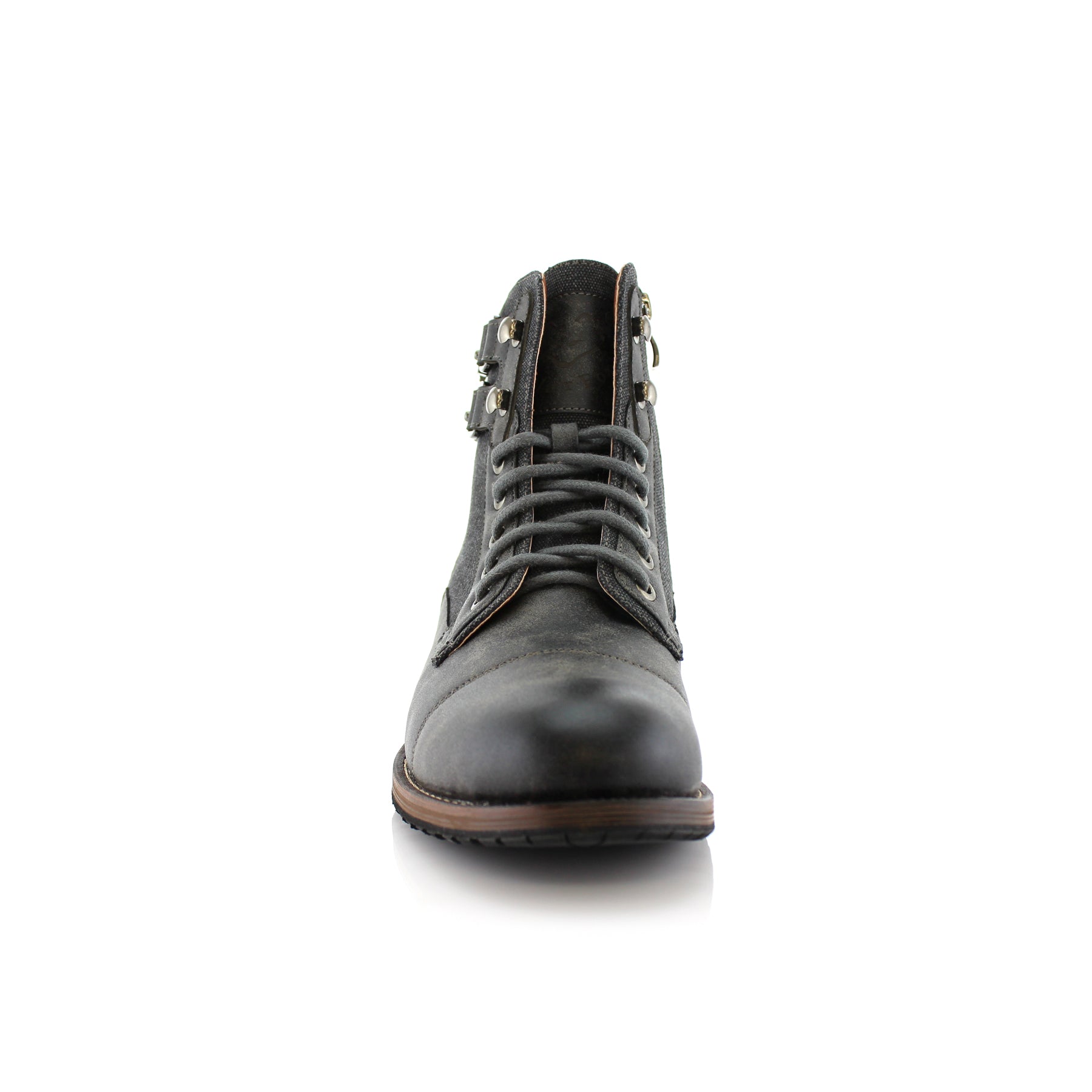 Duo-Textured Combat Boots | Mitch by Polar Fox | Conal Footwear | Front Angle View