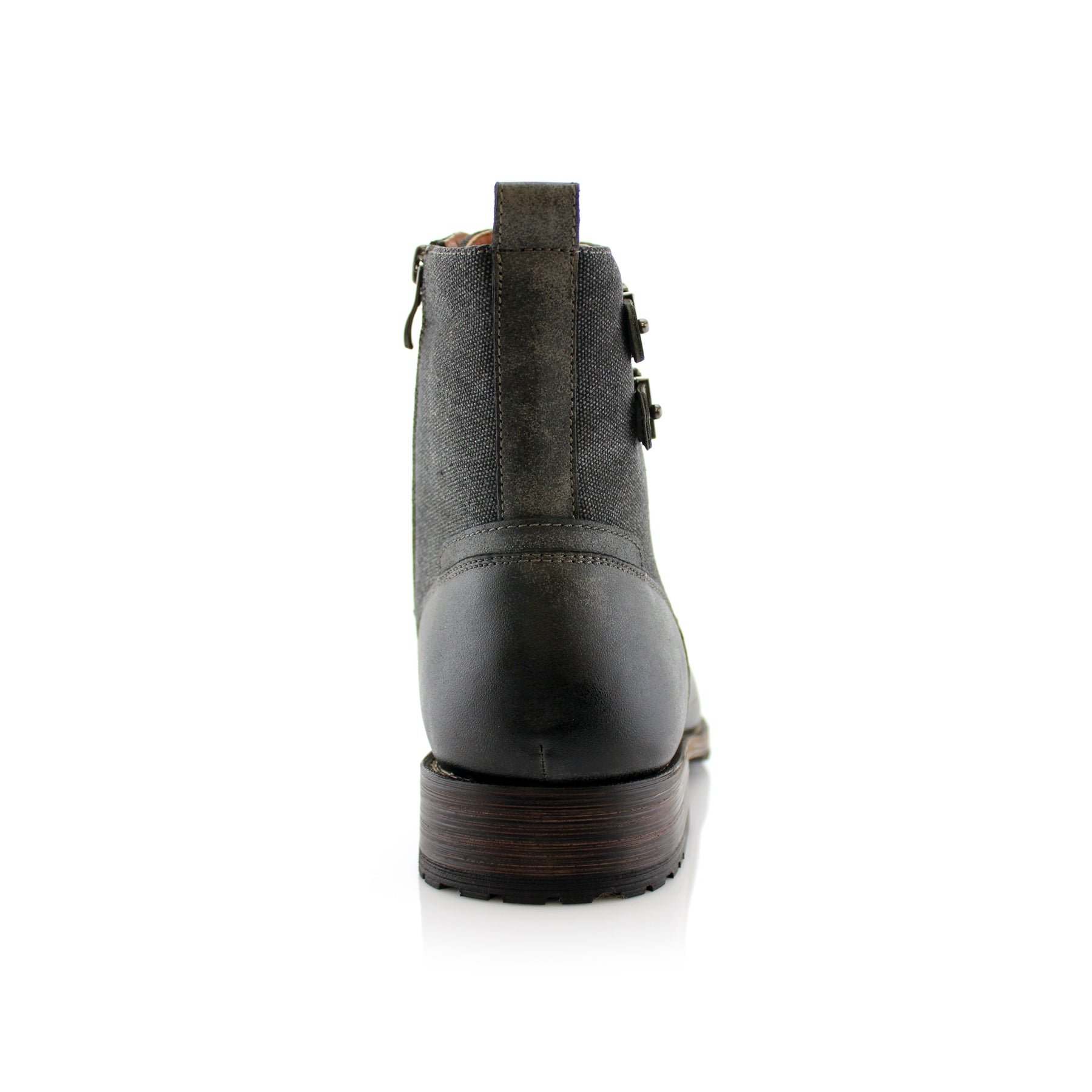 Duo-Textured Combat Boots | Mitch by Polar Fox | Conal Footwear | Back Angle View