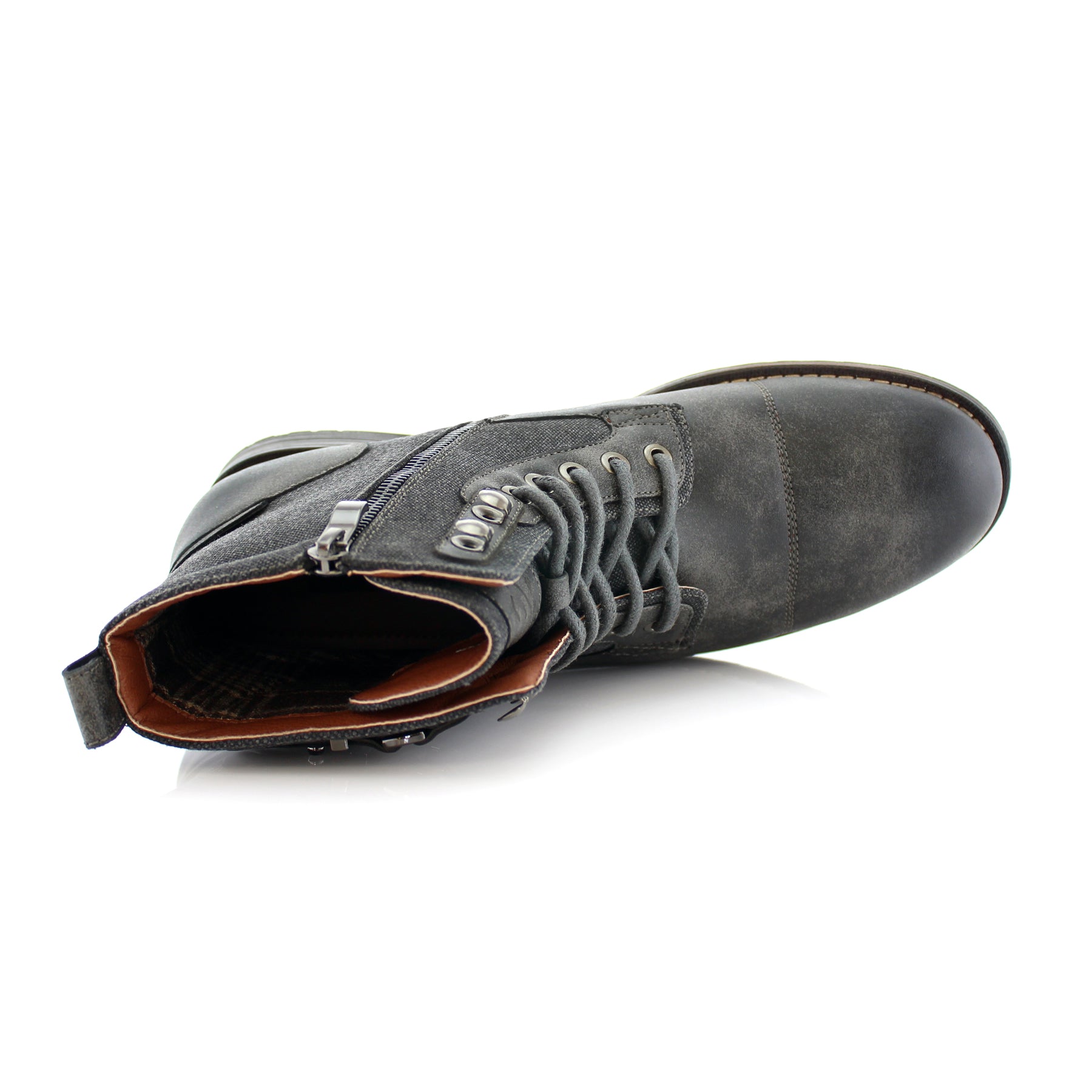 Duo-Textured Combat Boots | Mitch by Polar Fox | Conal Footwear | Top-Down Angle View