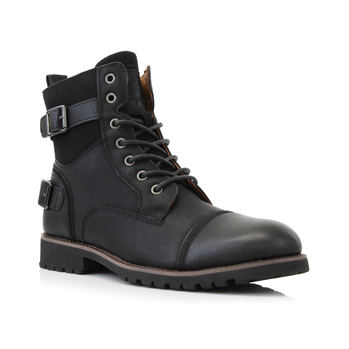 The Men\'s Store Pierce Black Leather Combat Boot Strike leather boots Balenciaga Black size 43 EU in Leather  main image 3