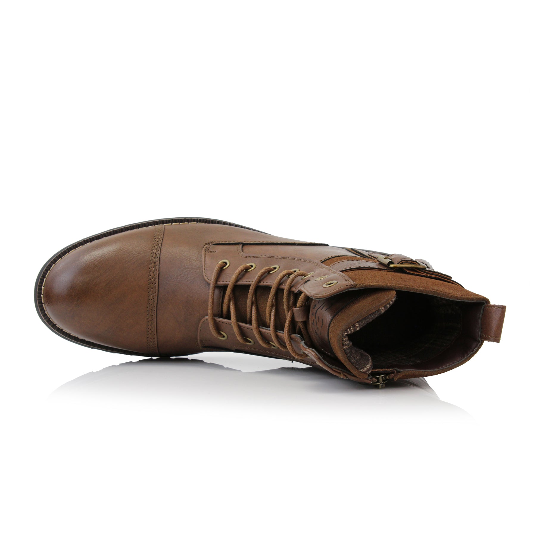 Duo-Textured Combat Boots | Patrick by Polar Fox | Conal Footwear | Top-Down Angle View