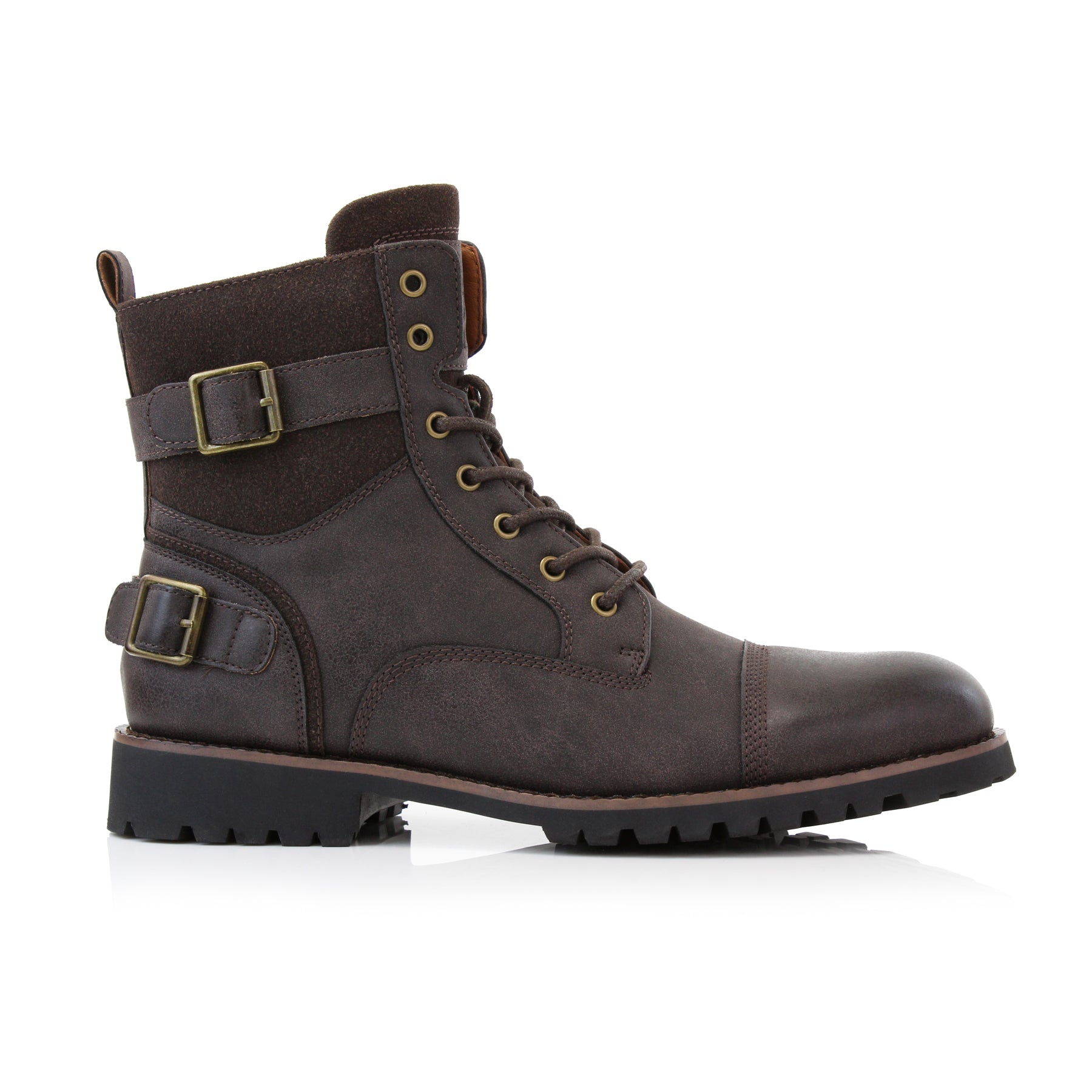 Duo-Textured Combat Boots | Patrick by Polar Fox | Conal Footwear | Outer Side Angle View