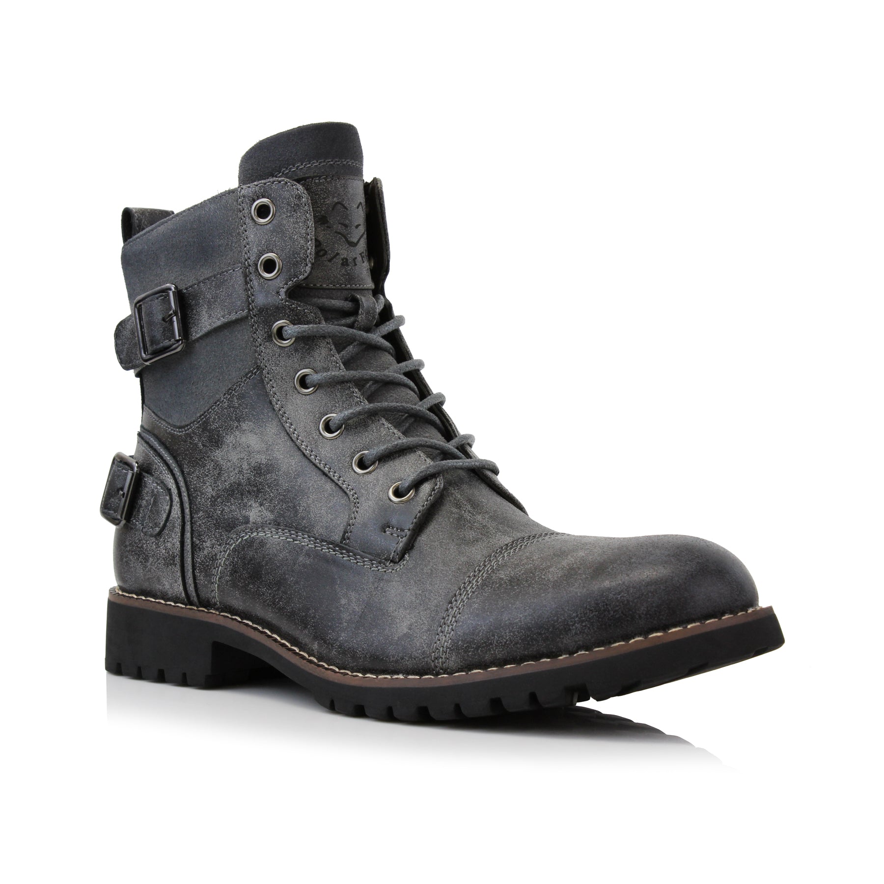 savage gear polar boots Polar Fox Men's Cap Toe Motorcycle Combat Boots