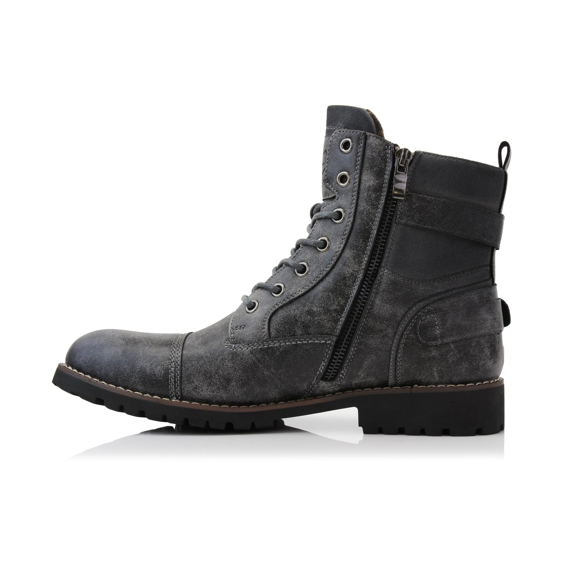 Duo-Textured Combat Boots | Patrick by Polar Fox | Conal Footwear | Inner Side Angle View