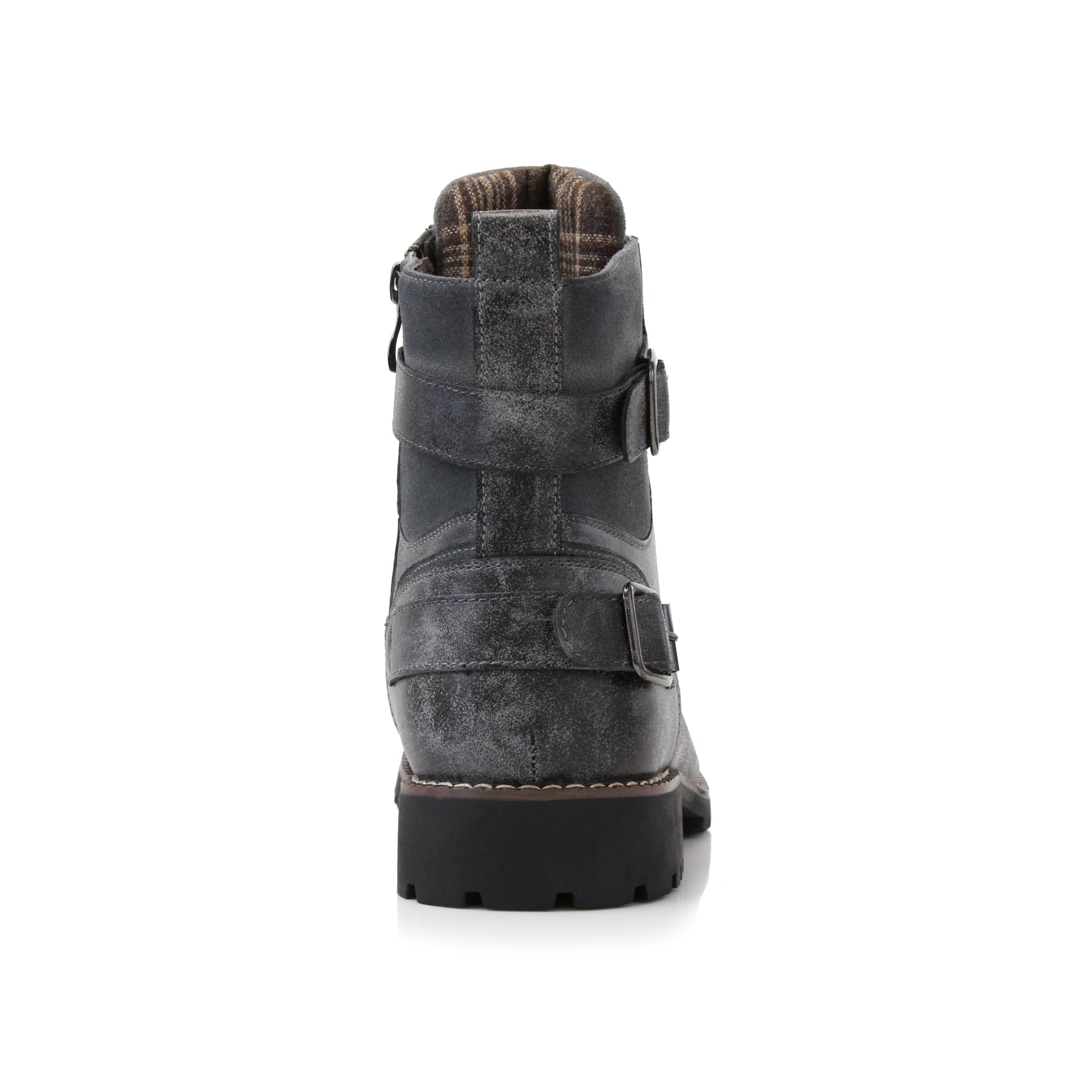 Duo-Textured Combat Boots | Patrick by Polar Fox | Conal Footwear | Back Angle View