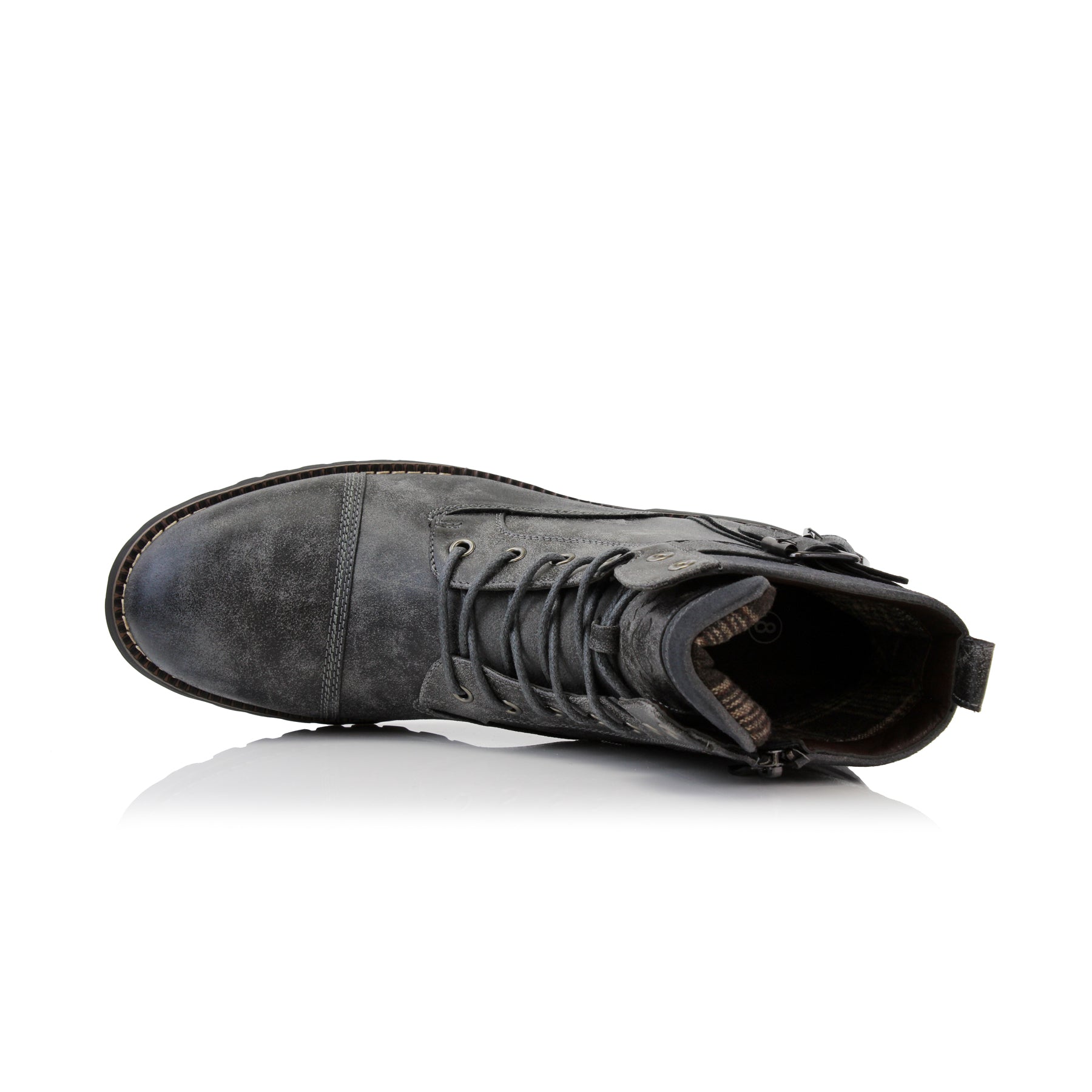 Duo-Textured Combat Boots | Patrick by Polar Fox | Conal Footwear | Top-Down Angle View