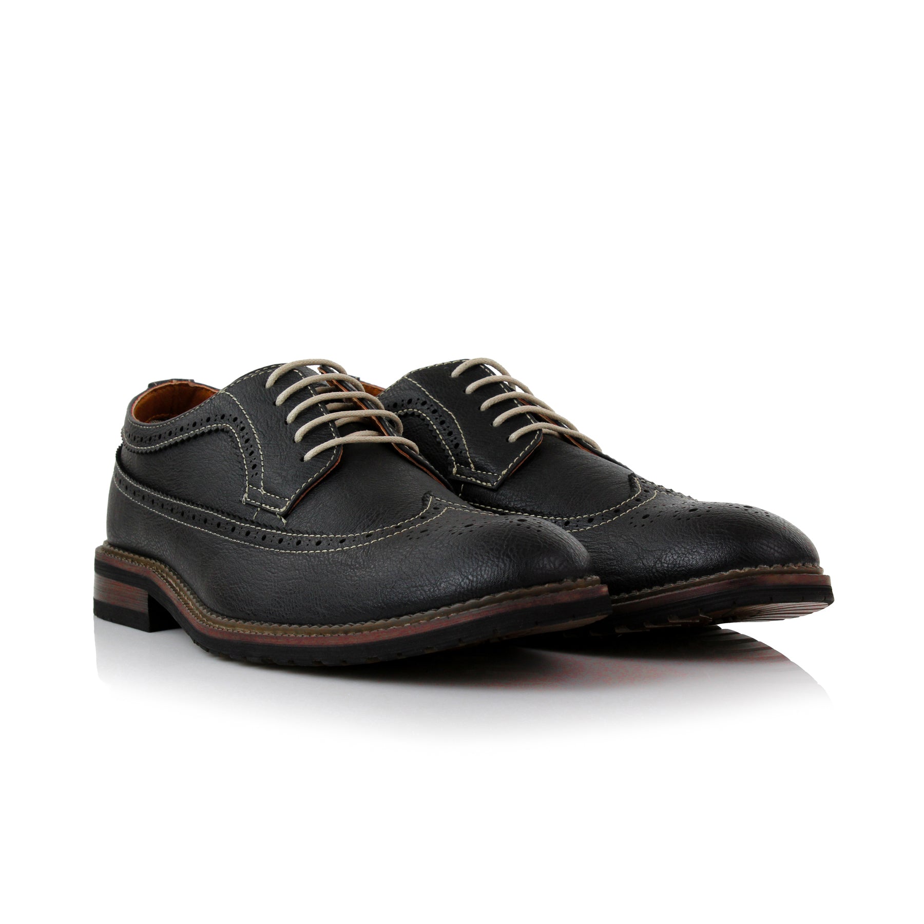 Longwing Brogue Derby Shoes | Phillip by Ferro Aldo | Conal Footwear | Paired Angle View