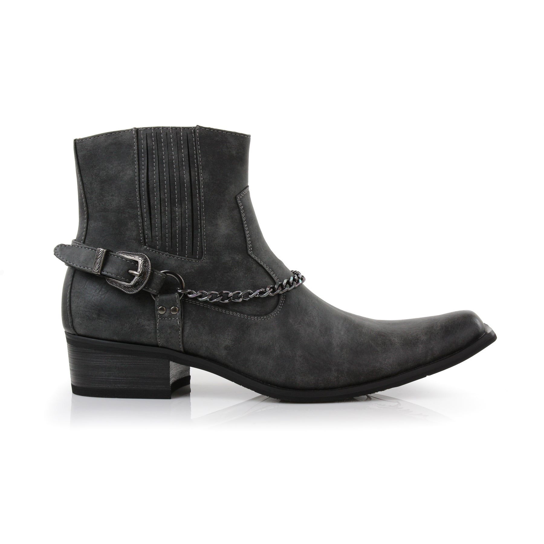 Synthetic Leather Cowboy Boots | Reyes by Ferro Aldo | Conal Footwear | Outer Side Angle View