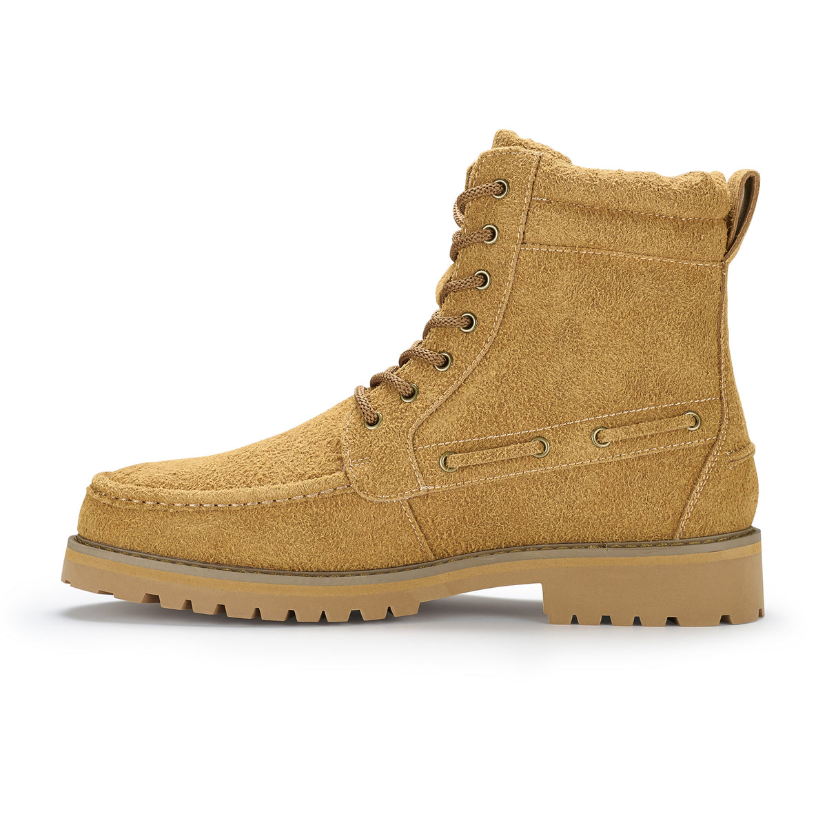 Men's Moc Toe Lace-Up Boots | Trek by Polar Fox | Conal Footwear | Inner Side Angle View