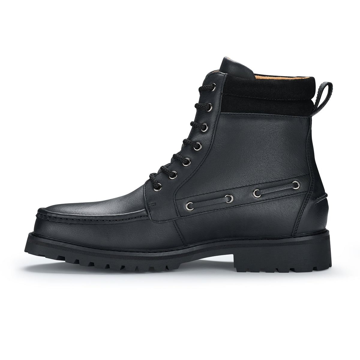 Men's Moc Toe Lace-Up Boots | Trek by Polar Fox | Conal Footwear | Inner Side Angle View