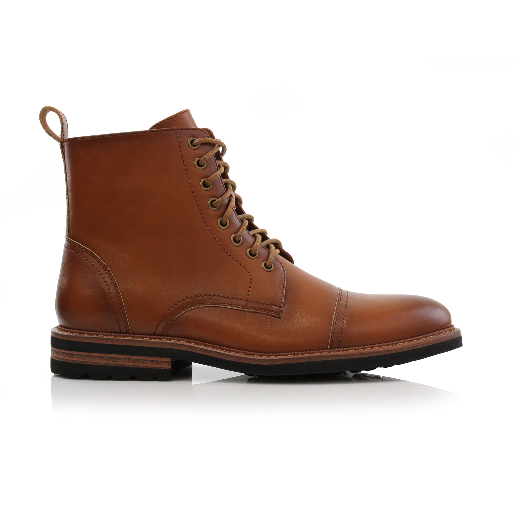 Faux Leather High-Top Derby Boots | Wright by Polar Fox | Conal Footwear | Outer Side Angle View