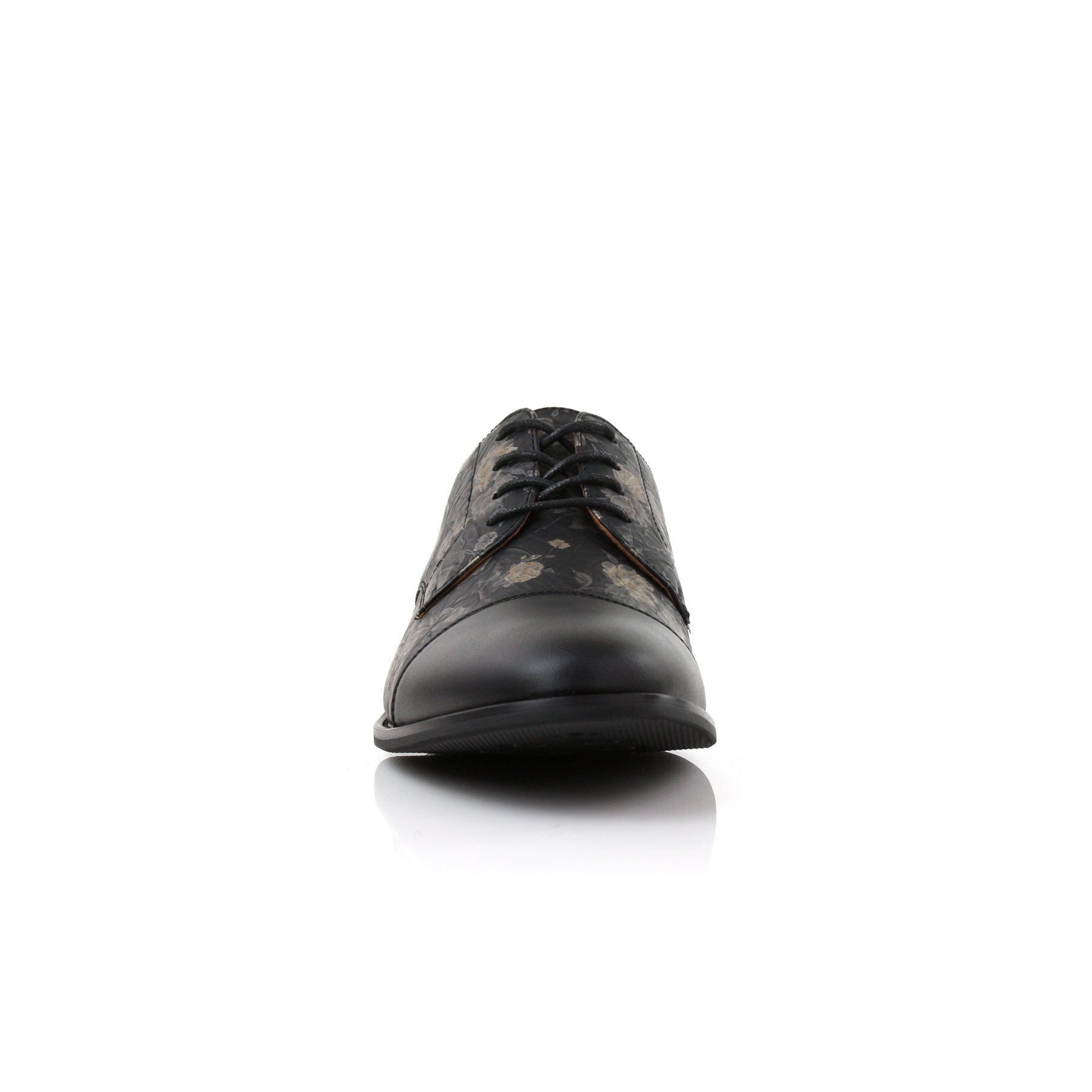 Floral Cap-Toe Derby Shoes | Berkley by Ferro Aldo | Conal Footwear | Front Angle View