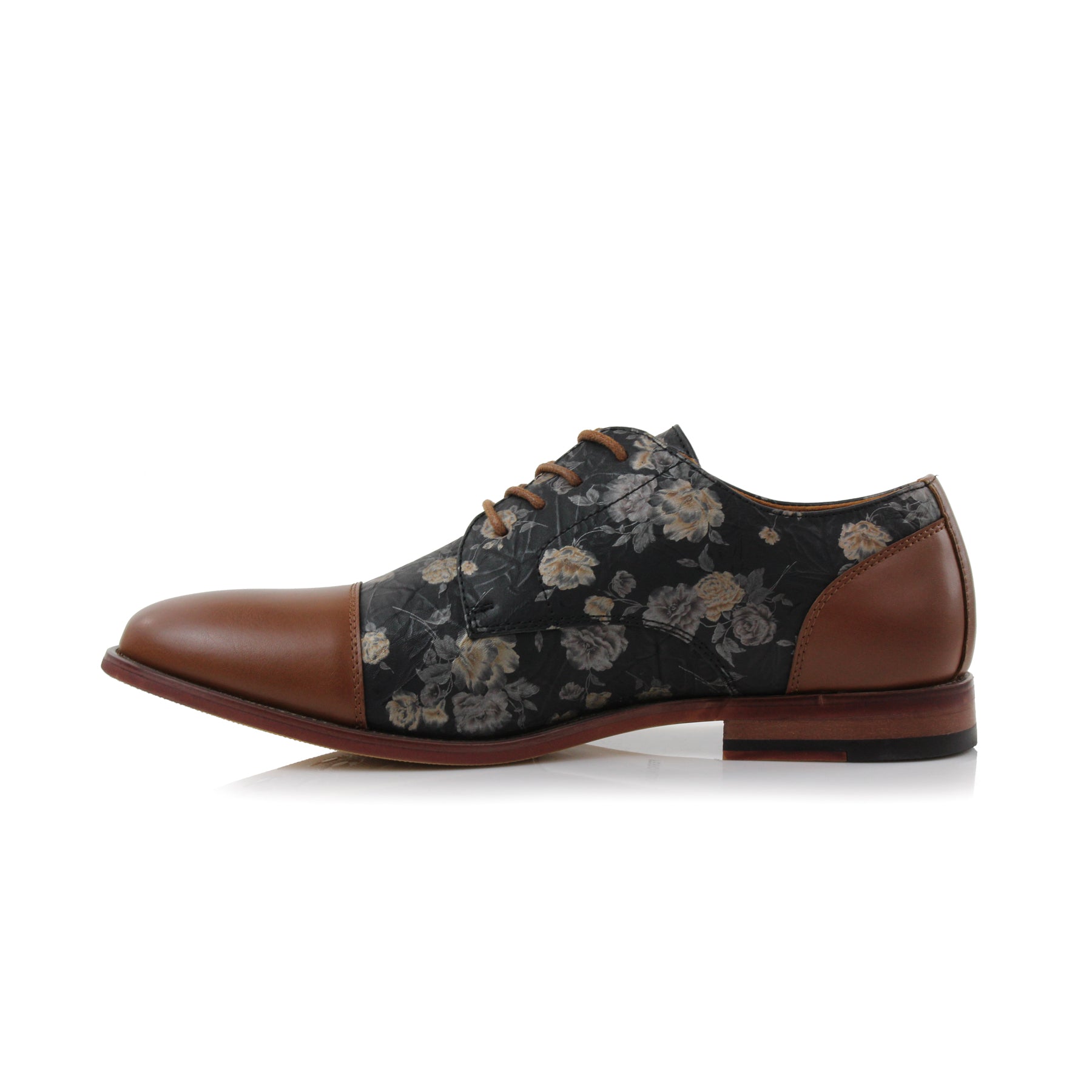 Floral Cap-Toe Derby Shoes | Berkley by Ferro Aldo | Conal Footwear | Inner Side Angle View