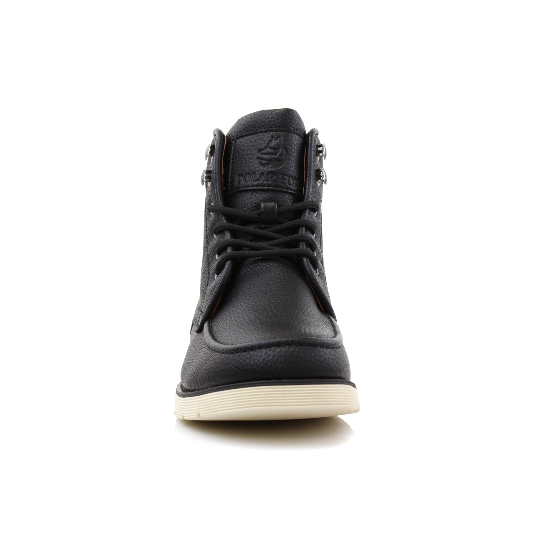 Moc-Toe High-Top Grained Boots | Brixton by Polar Fox | Conal Footwear | Front Angle View